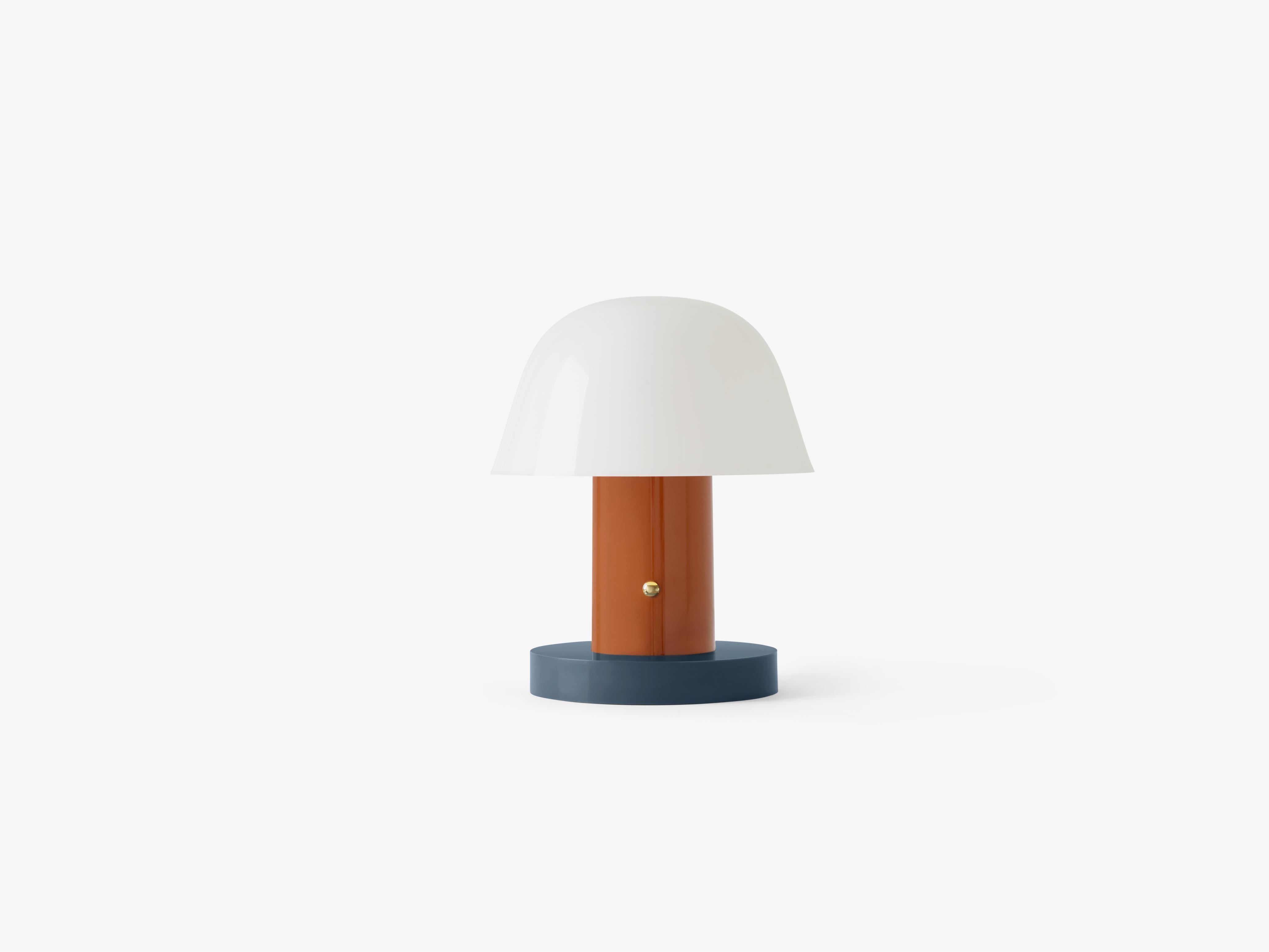 Lampa przenośna SETAGO JH27 kremowy klosz z pomarańczowo-niebieską podstawą