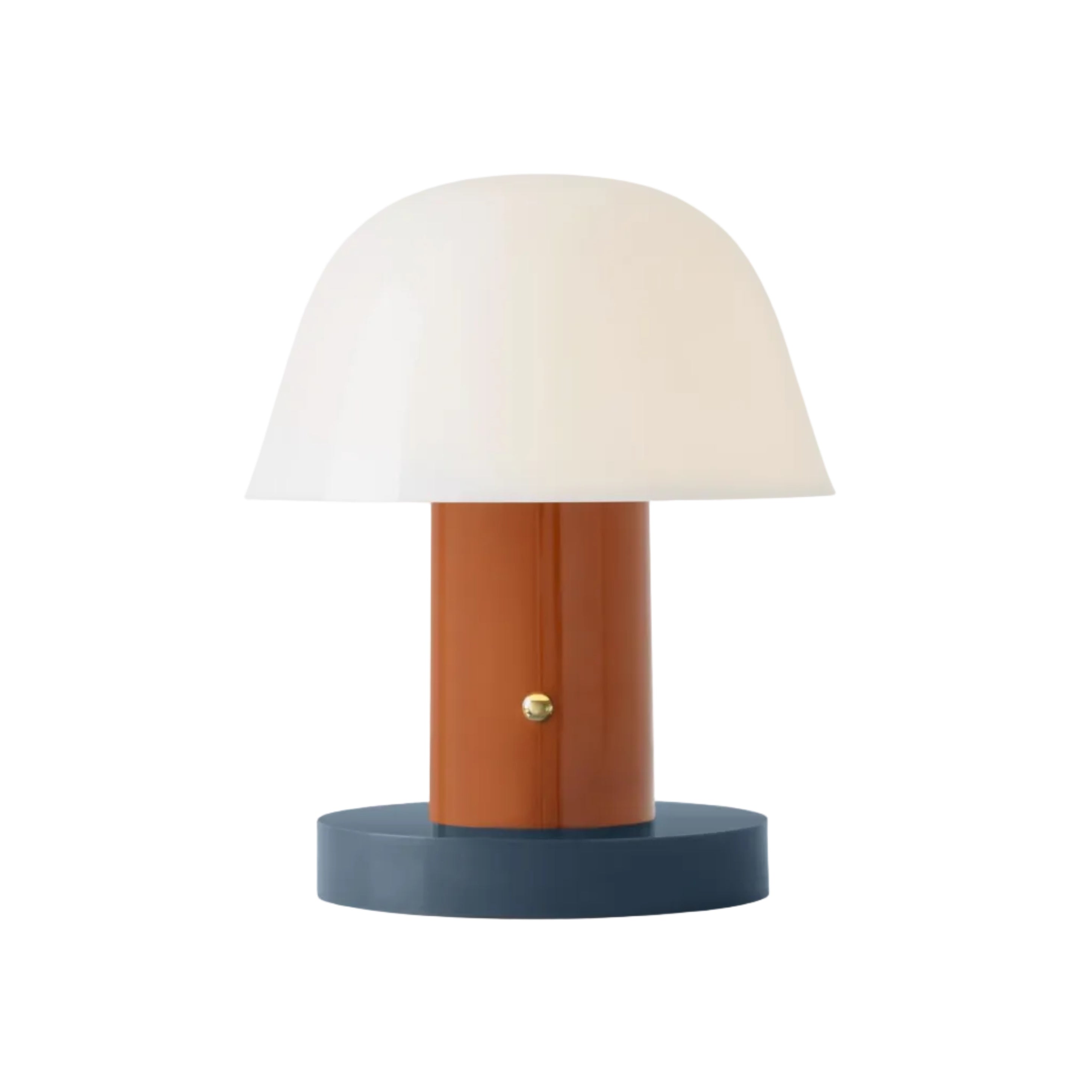 Lampa przenośna SETAGO JH27 kremowy klosz z pomarańczowo-niebieską podstawą