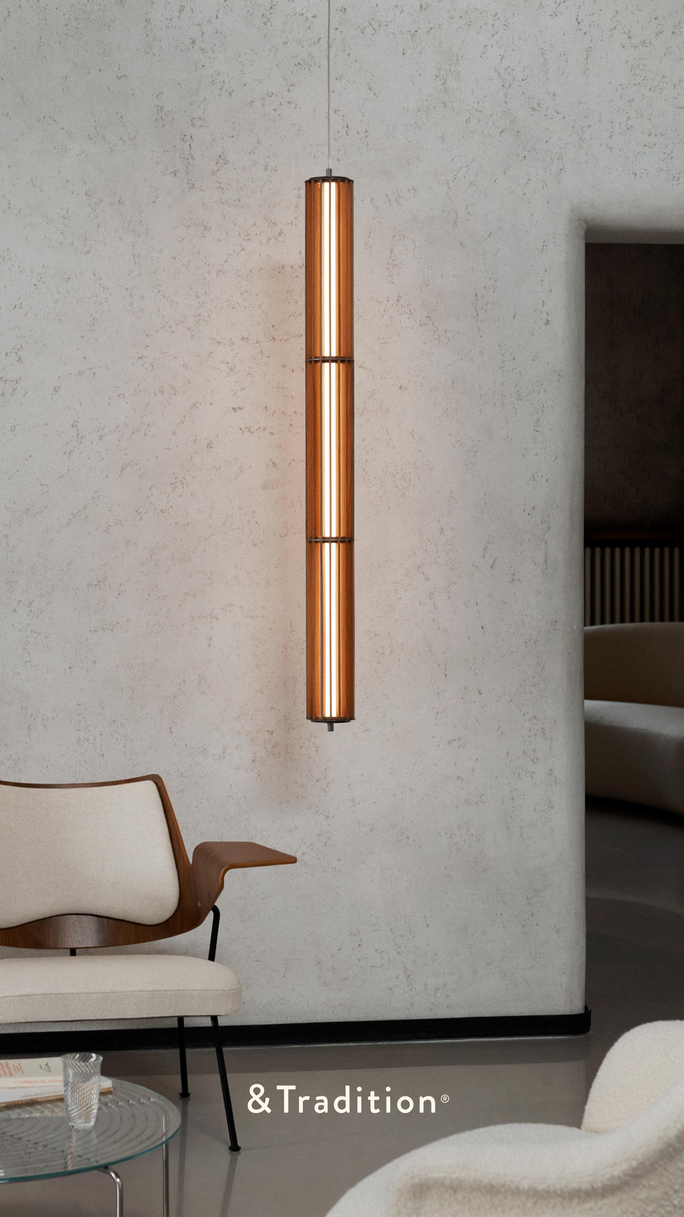 Lampa wisząca NUMBRA TY1 aluminium z drewnem dębowym