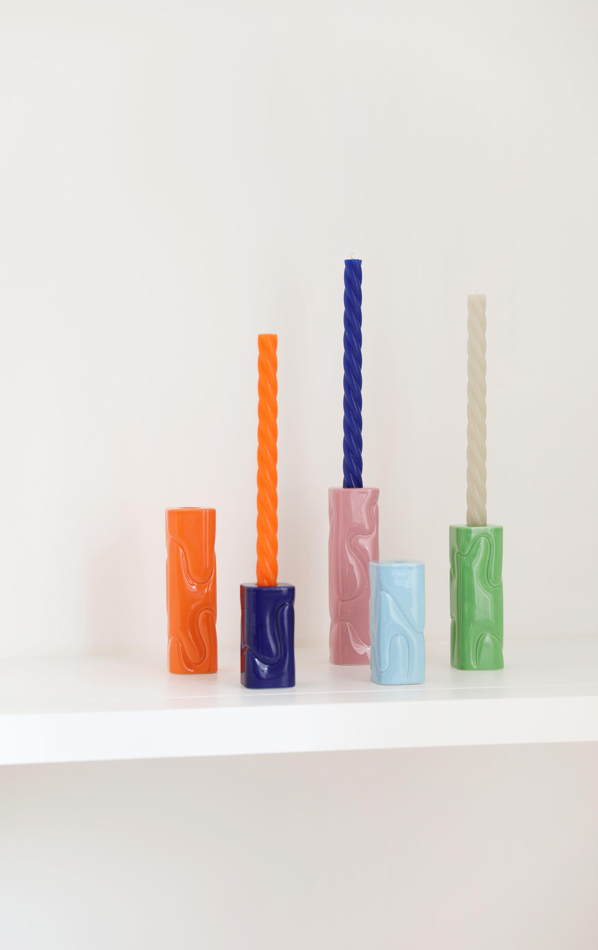 PUFFY Light Blue Candle Holder