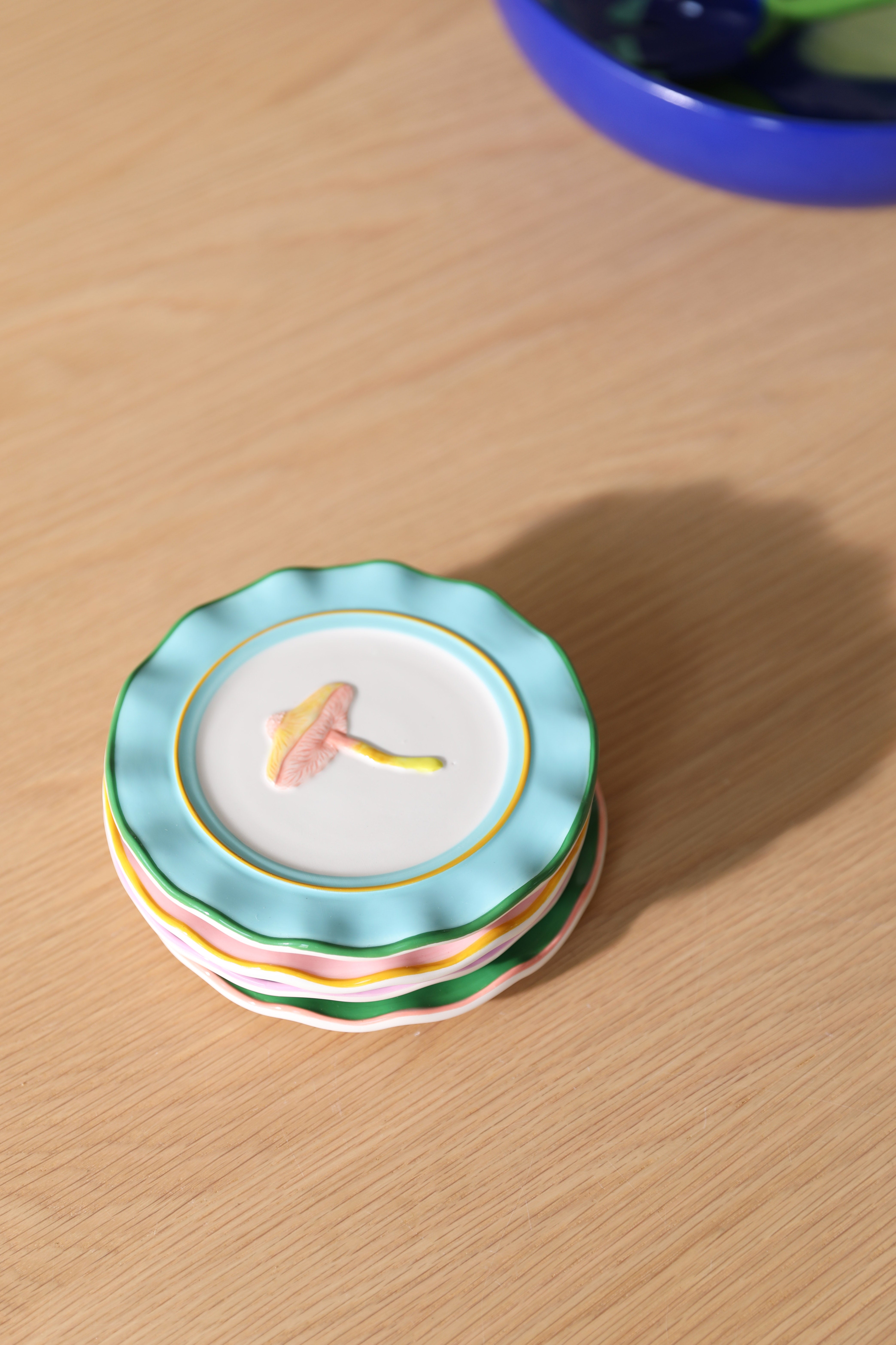 Zestaw talerzy deserowych MAGIC MUSHROOM kolorowy