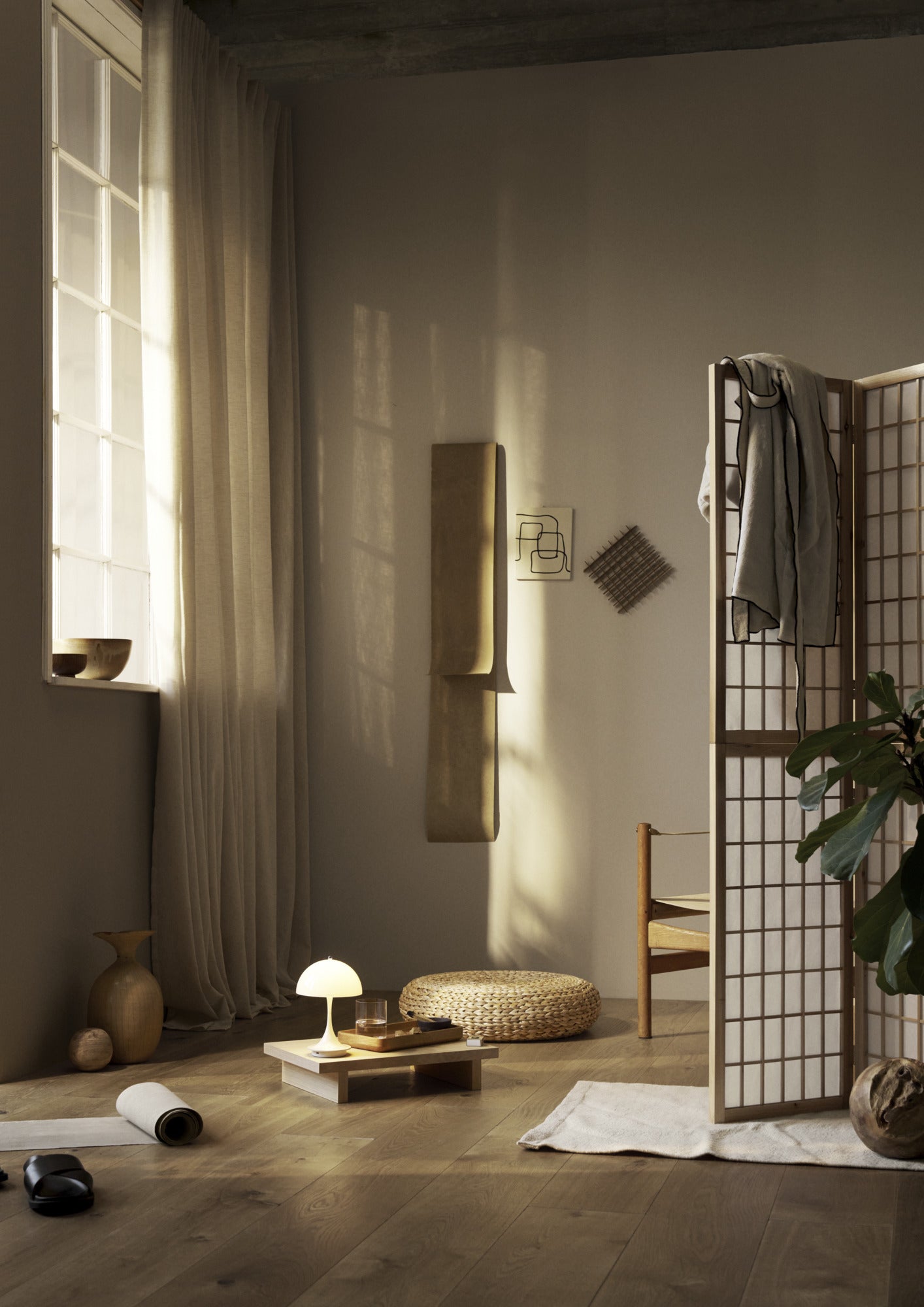 Tragbare Lampe PANTHELLA 250 beige Opal