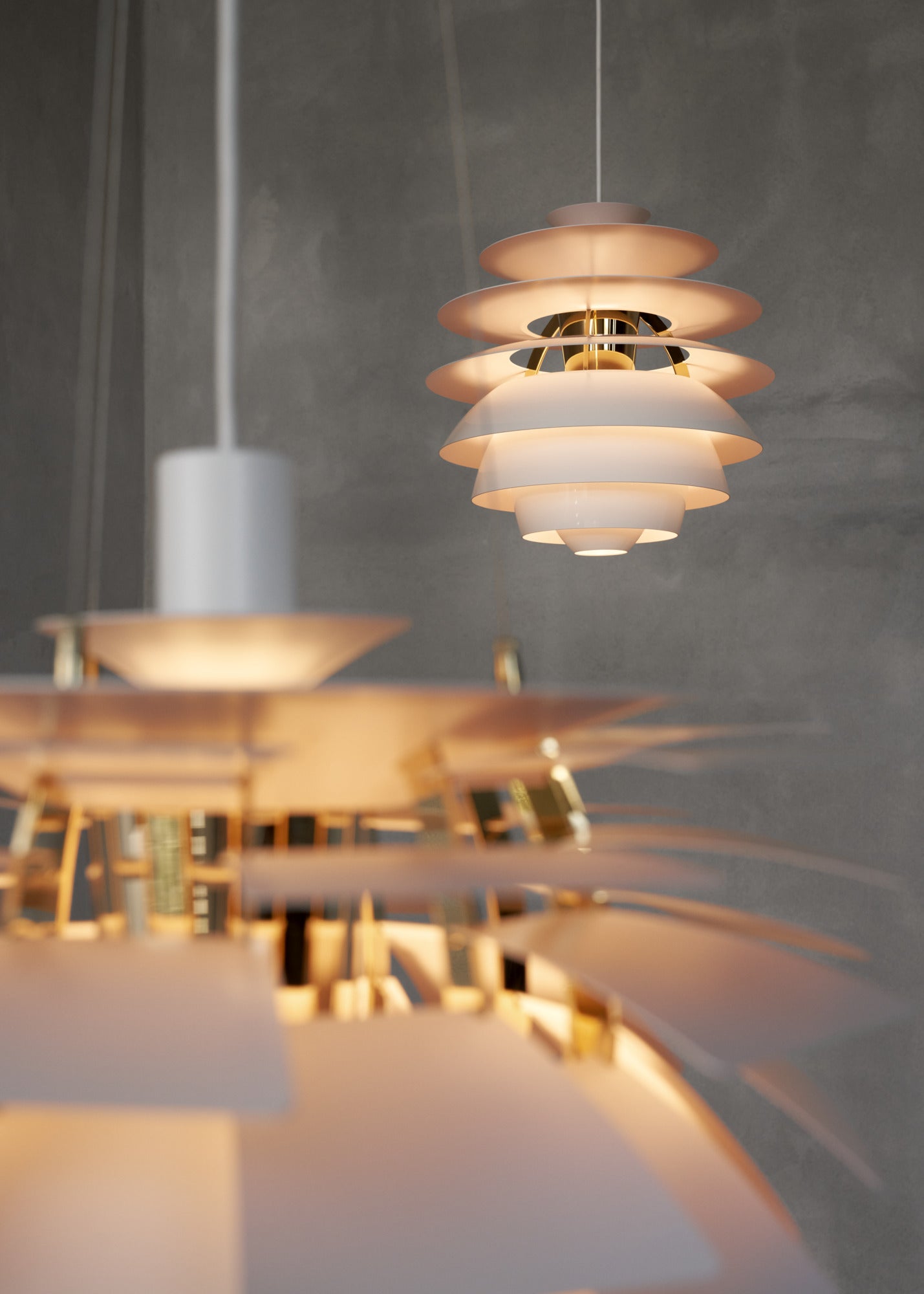 Lampa wisząca PH SNOWBALL kremowy z chromowanym wykończeniem