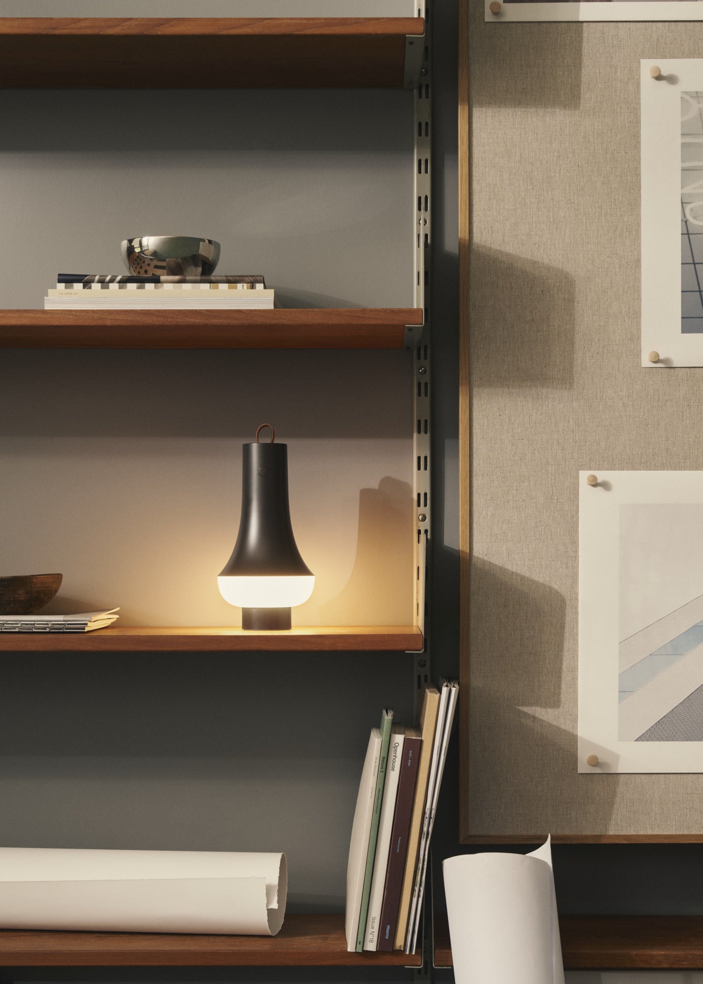 Portable lamp TOMOSHI dark brown