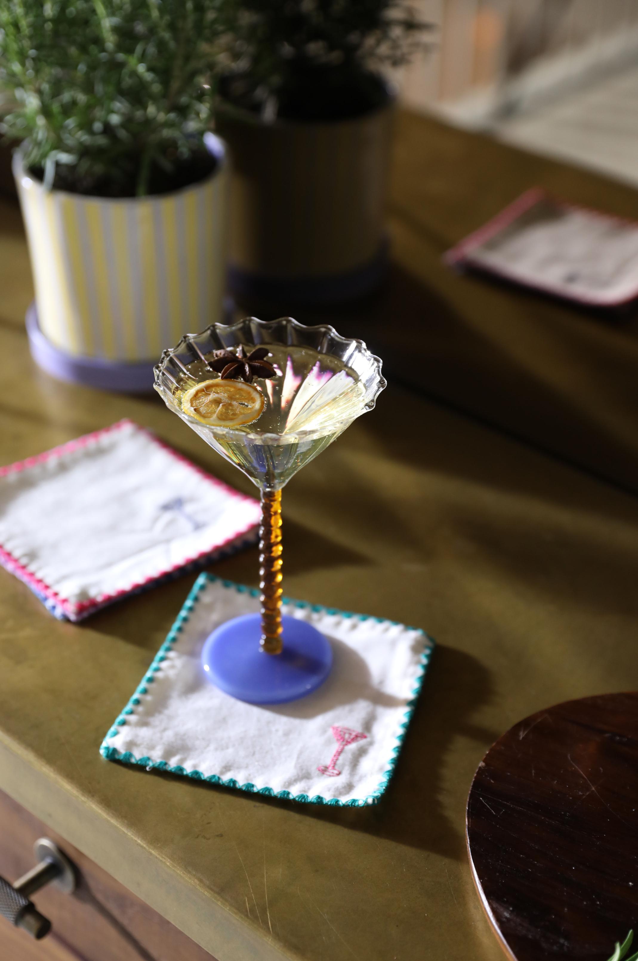 Cocktailservietten-Set ZIGZAG Baumwolle