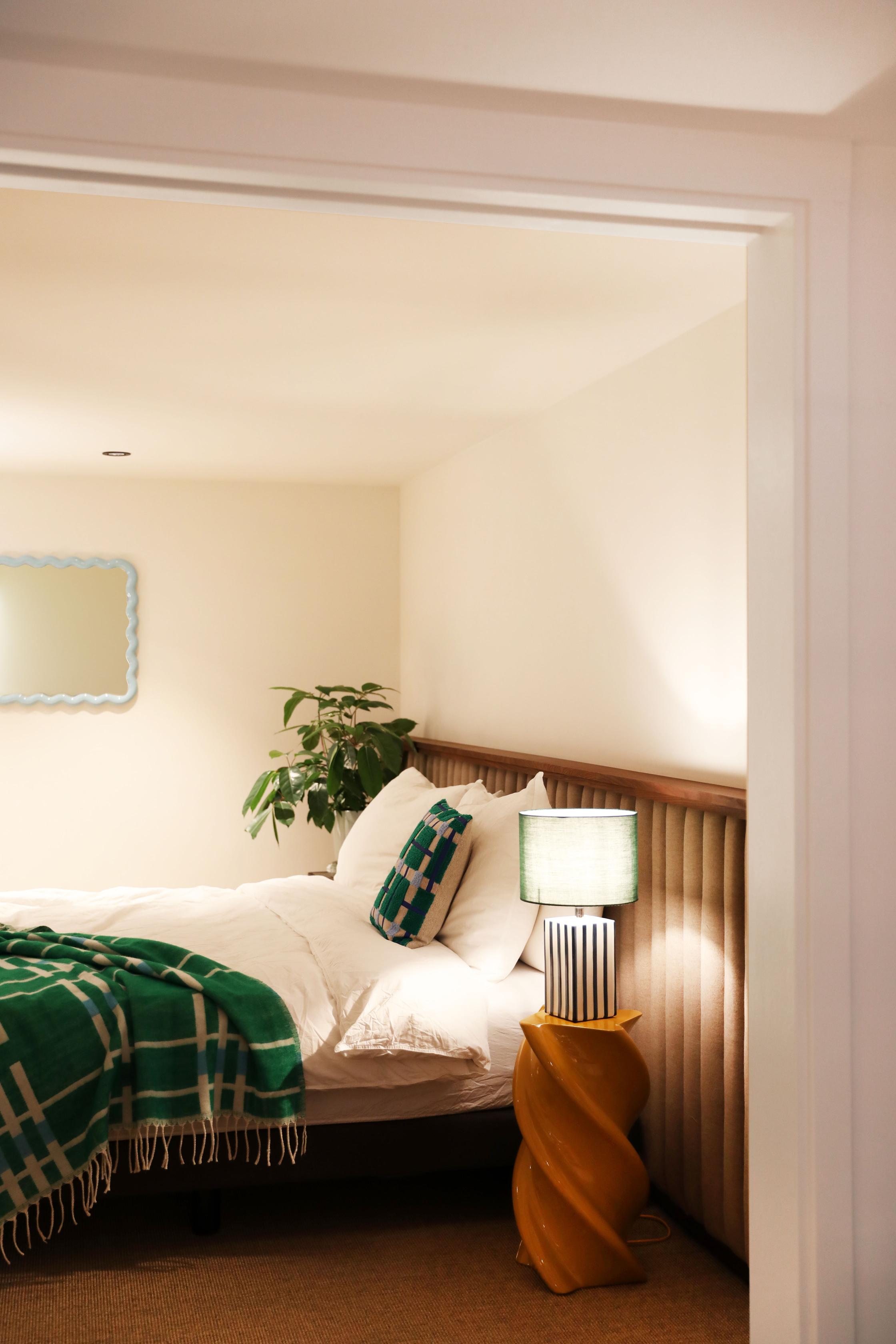 Kissenbezug PLANO grün mit blau und beige