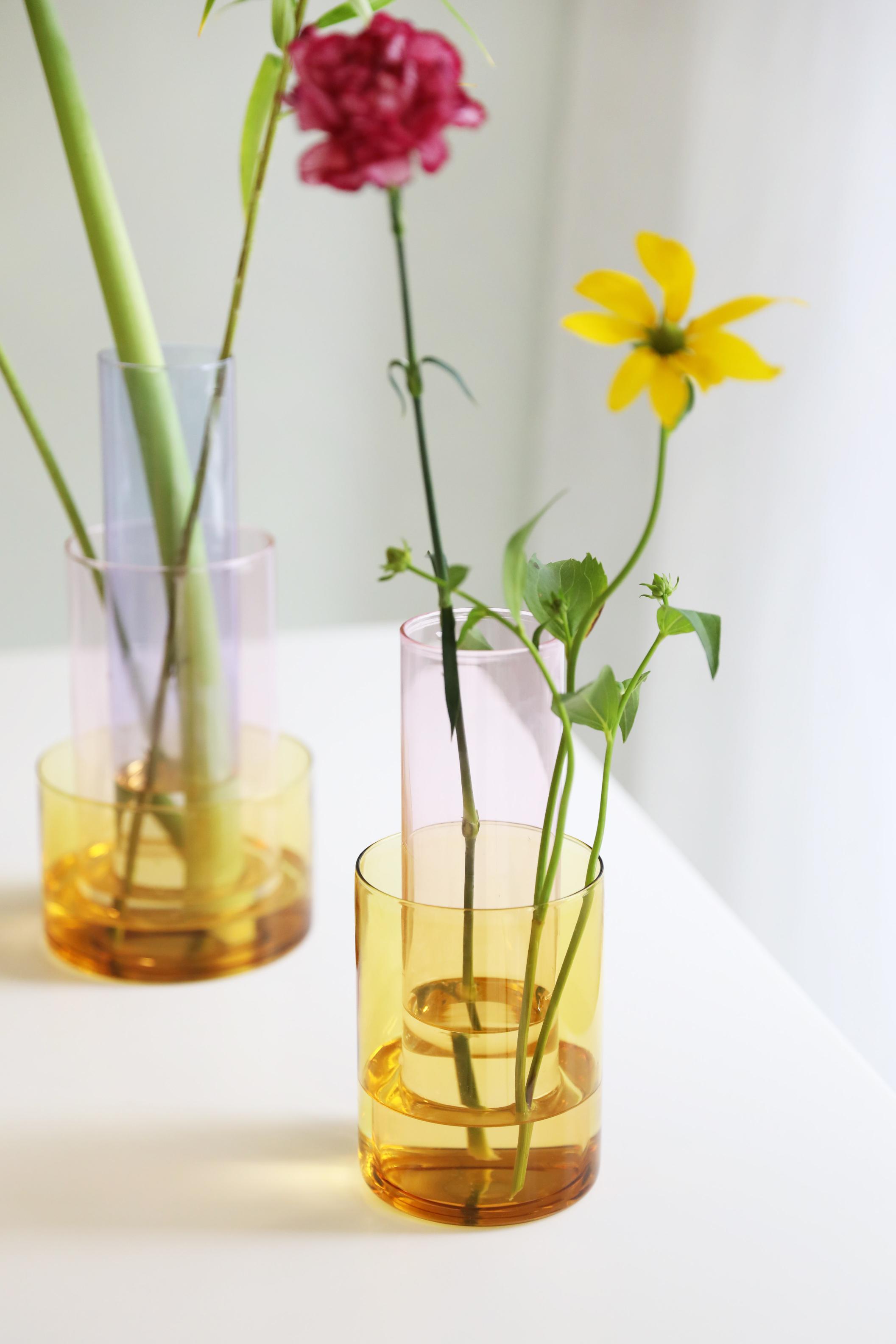 Wazon AMPHI różowy z żółtym