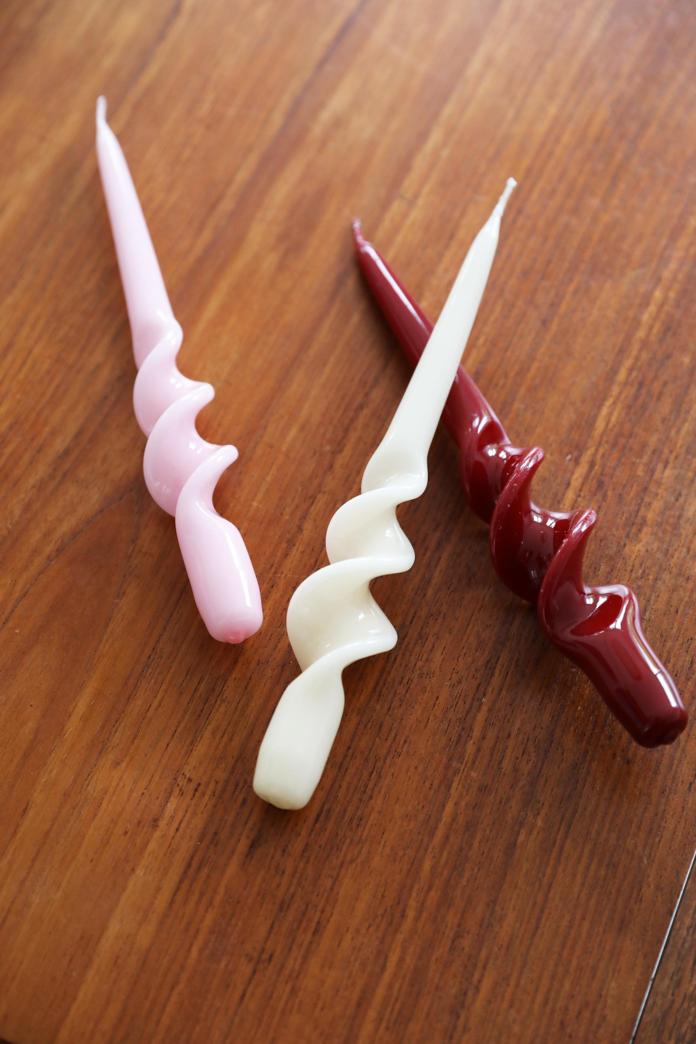 Zestaw świec ALPHA REDS różowy z burgundowym i żółtym