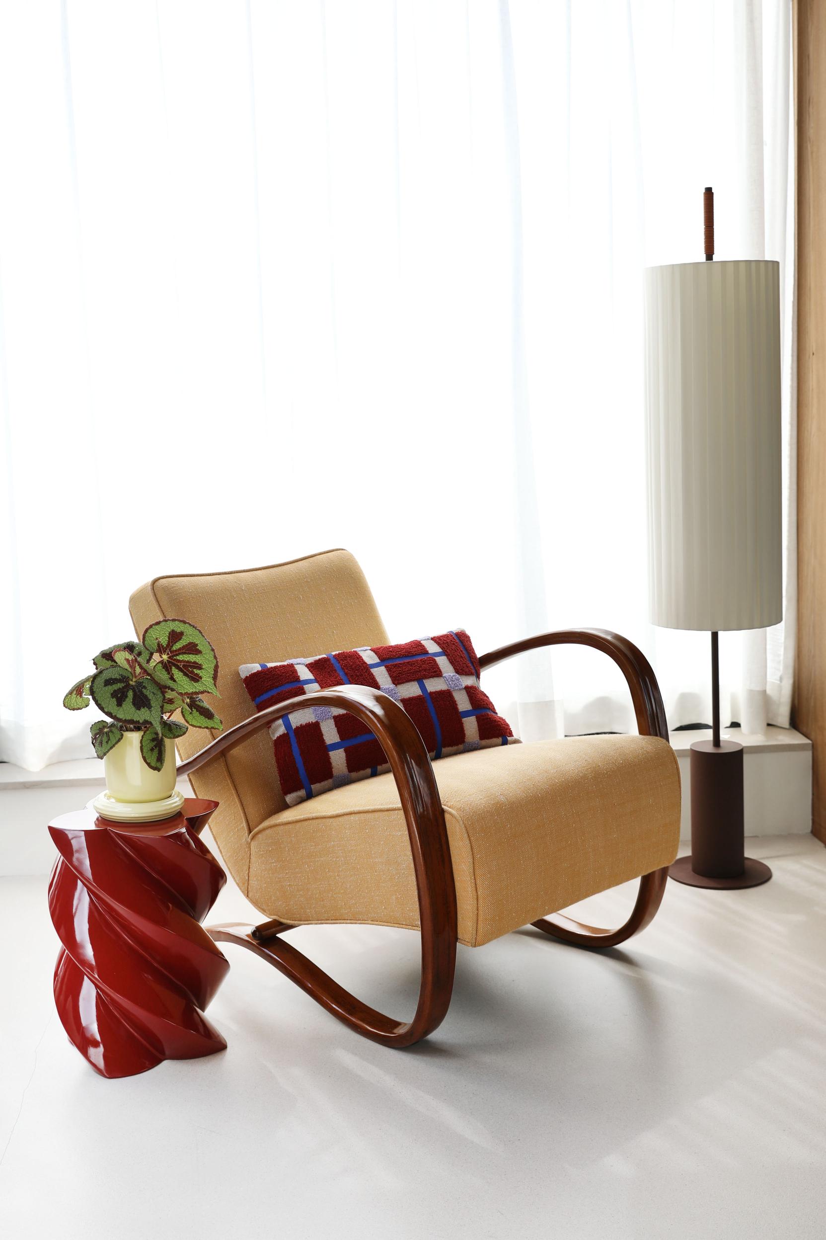 Poszewka na poduszkę PLANO bordowy z beżowym i niebieskim