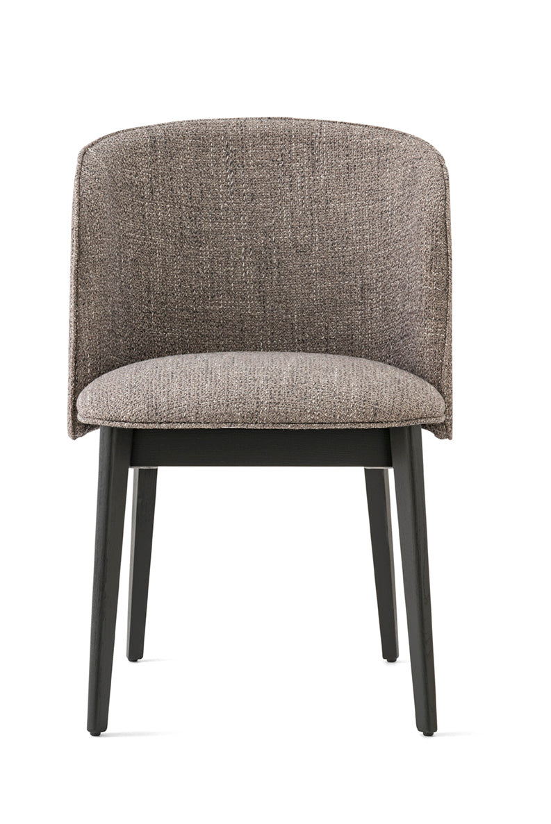 Sessel mit Armlehnen ABREY gepolstert mit schwarzem Holzgestell