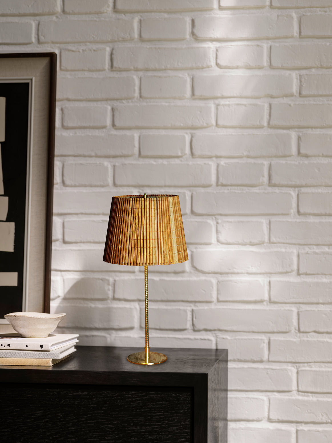 Lampa stołowa 9205 beżowy klosz ze złotą podstawą