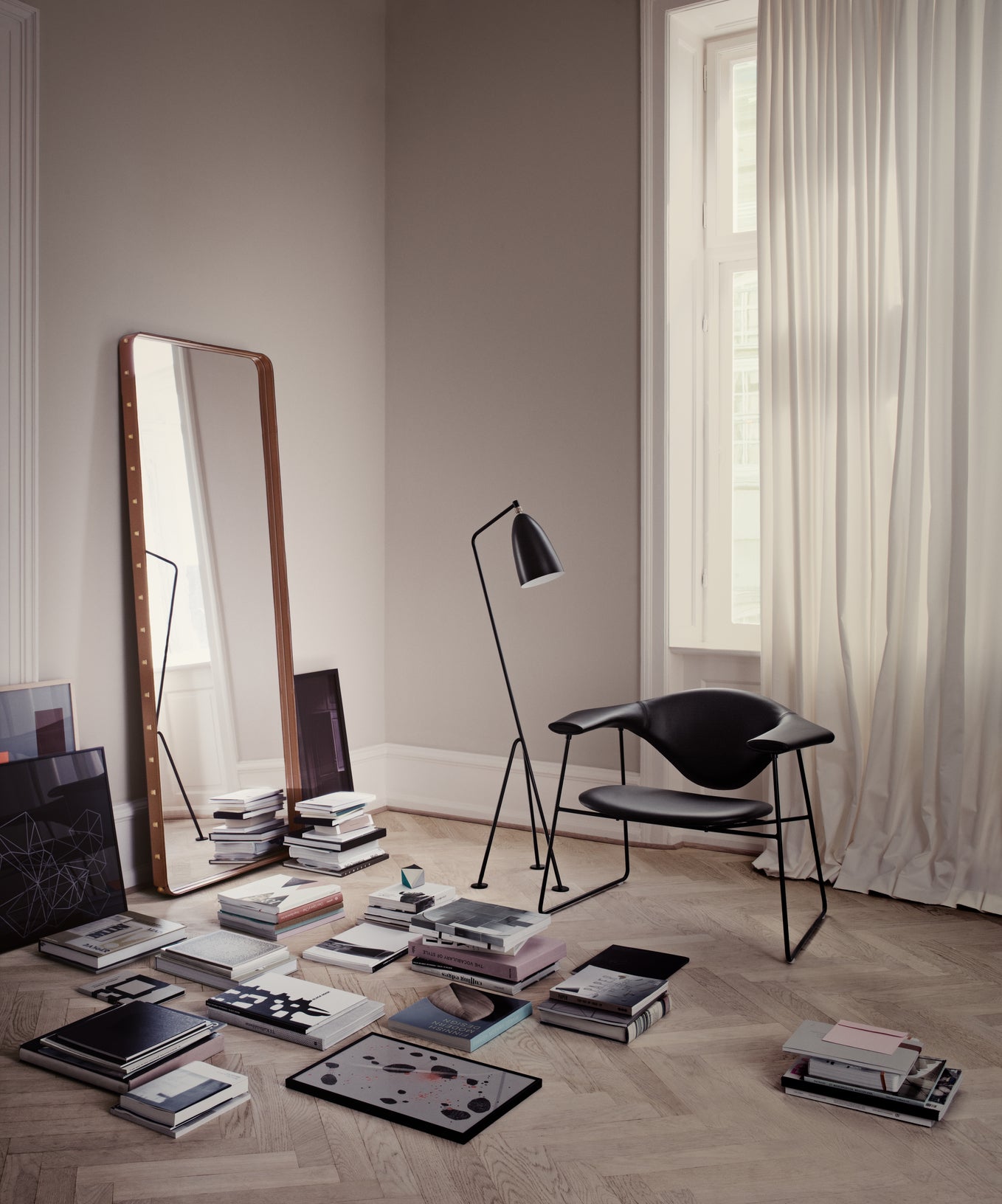 GRÄSHOPPA brown tripod reading floor lamp