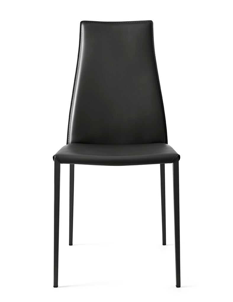 AIDA upholstered chair with a black base