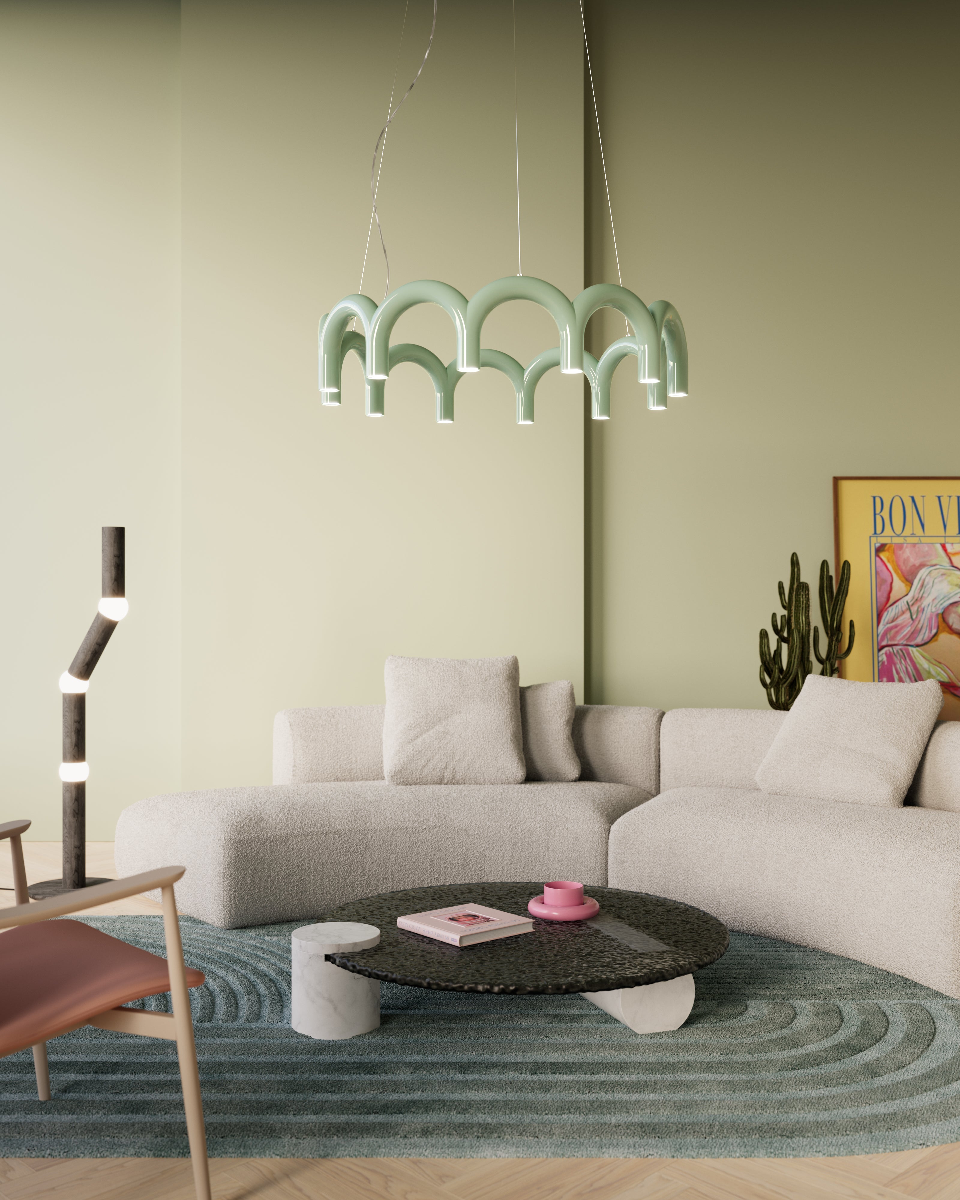 Lampa wisząca ARCH CIRCLE biały