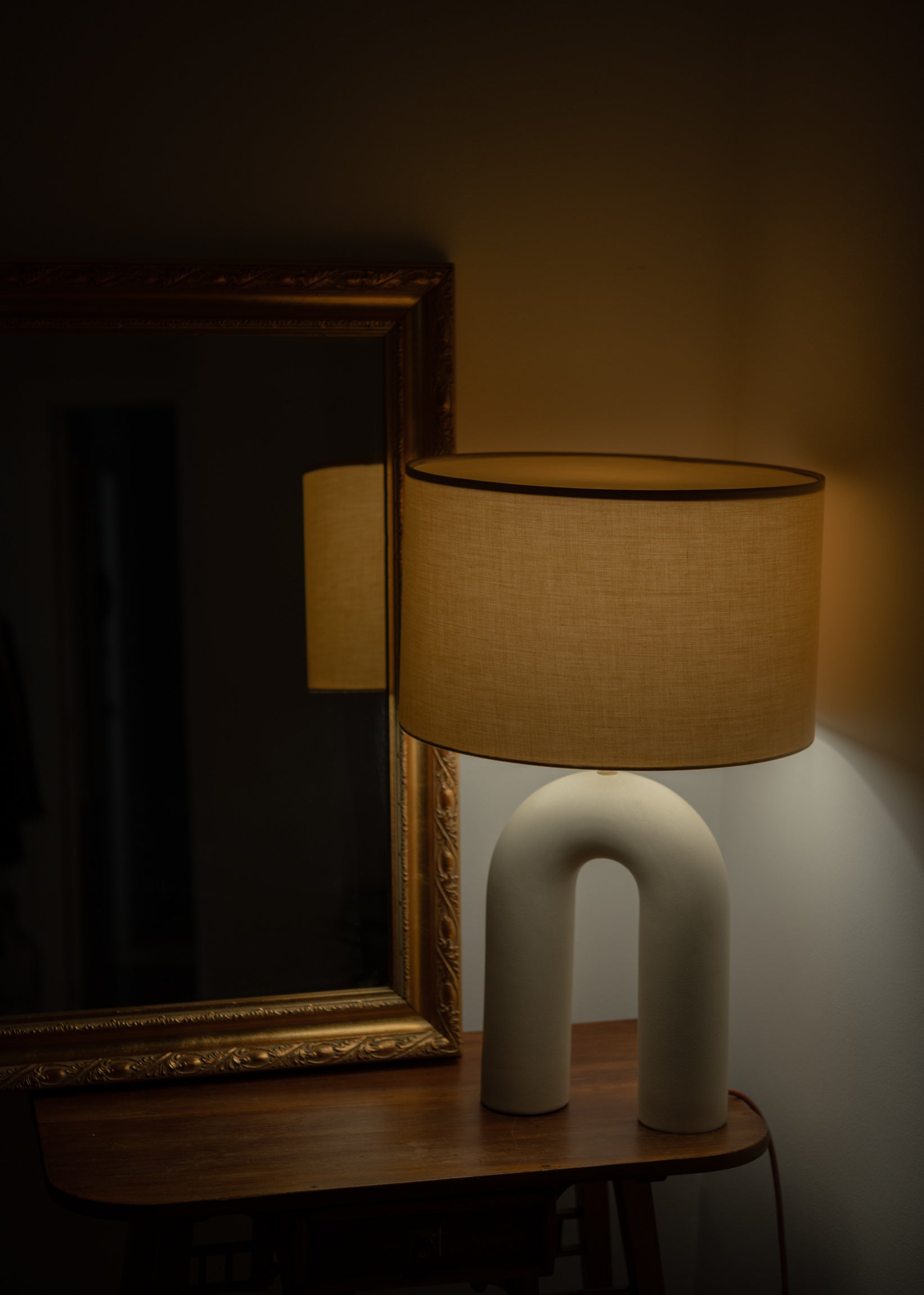 Lampa stołowa ceramiczna ARKO ecru