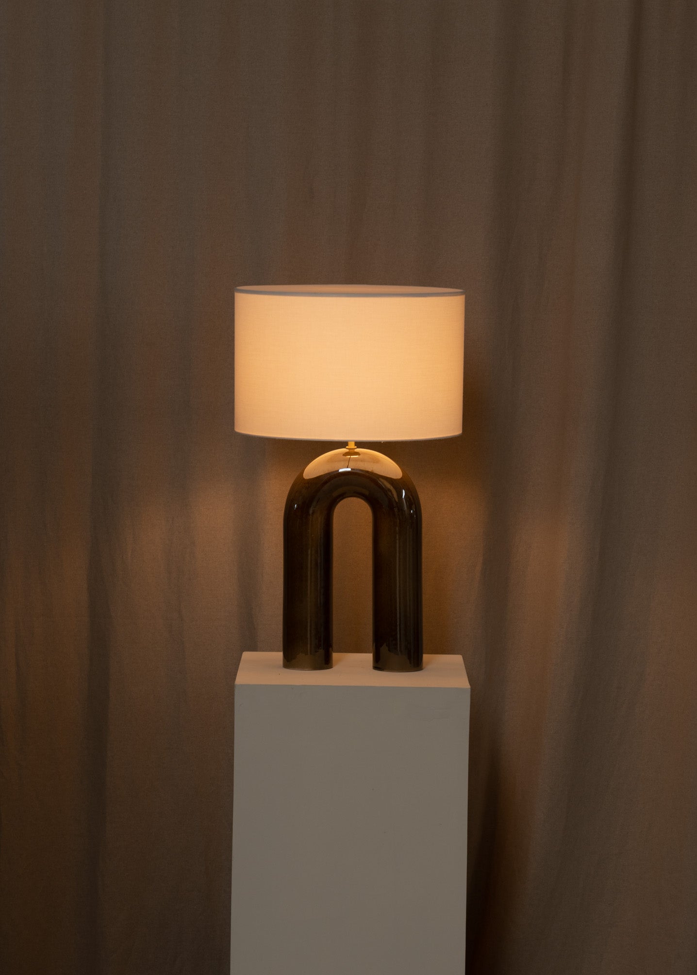 Lampa stołowa ceramiczna ARKO zielony