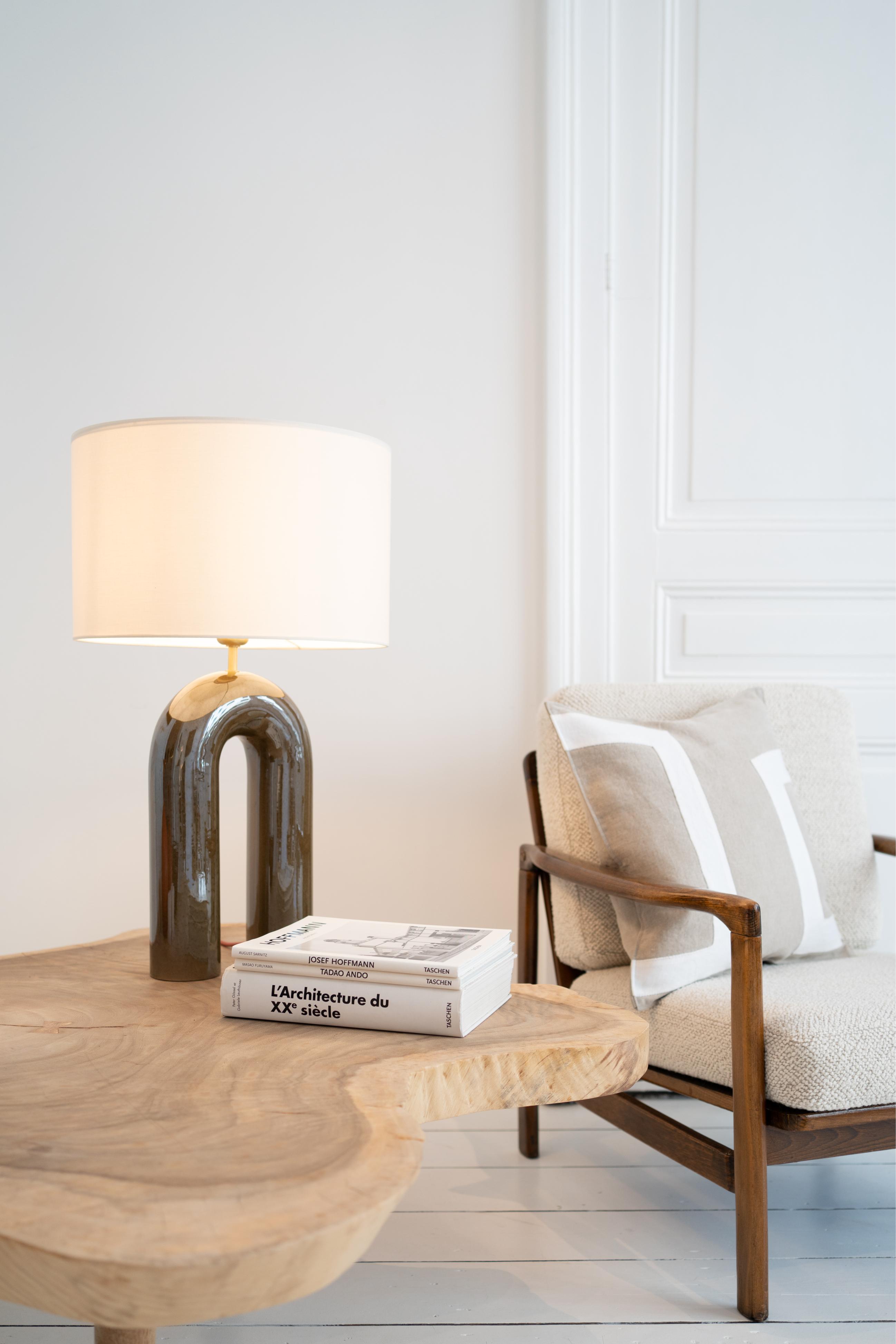 Lampa stołowa ceramiczna ARKO zielony
