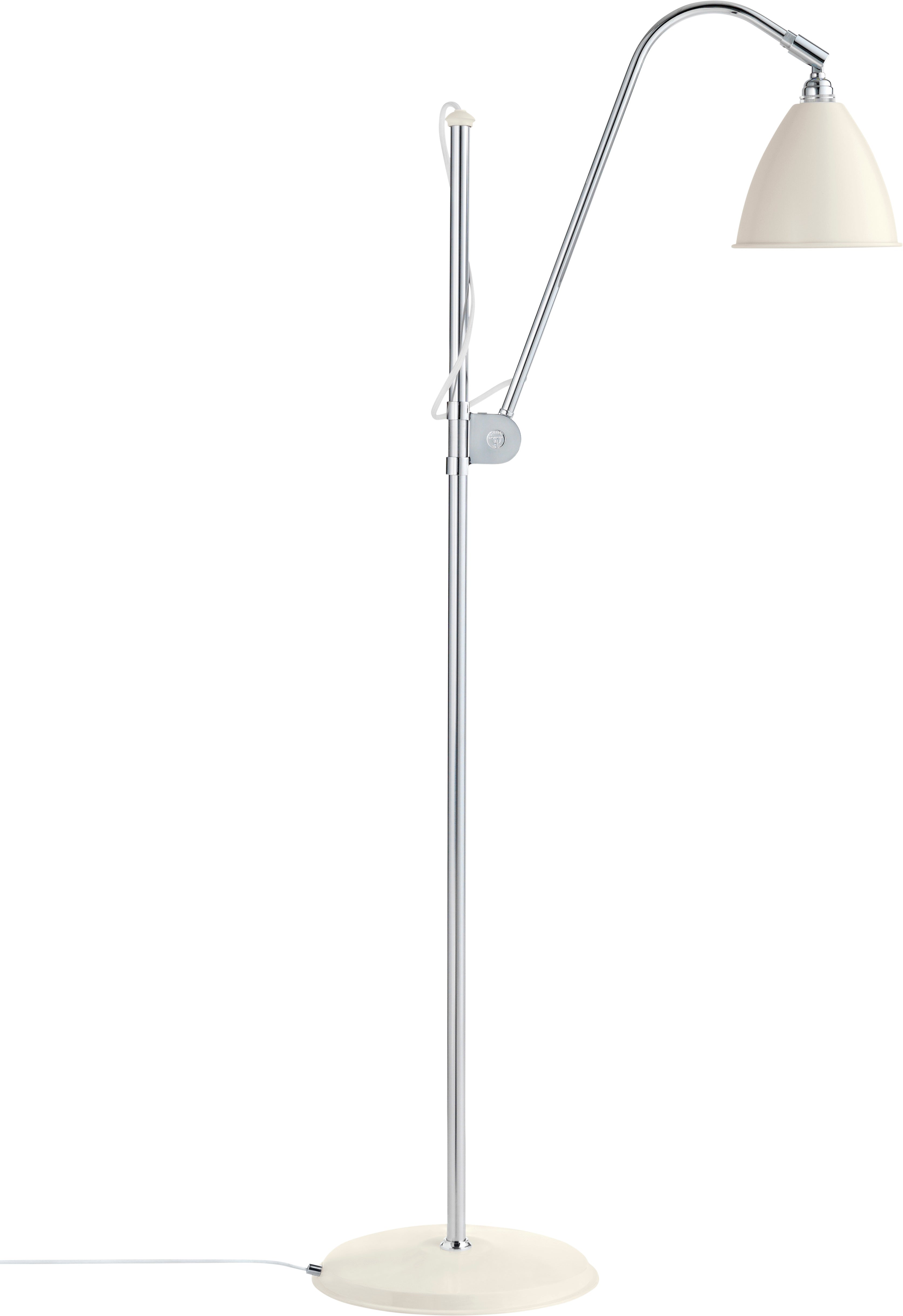 Lampa podłogowa BESTLITE BL3 chrom z kremowym kloszem