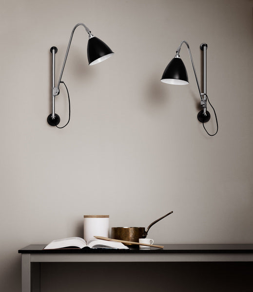 BESTLITE BL5 wall lamp chrome with black shade