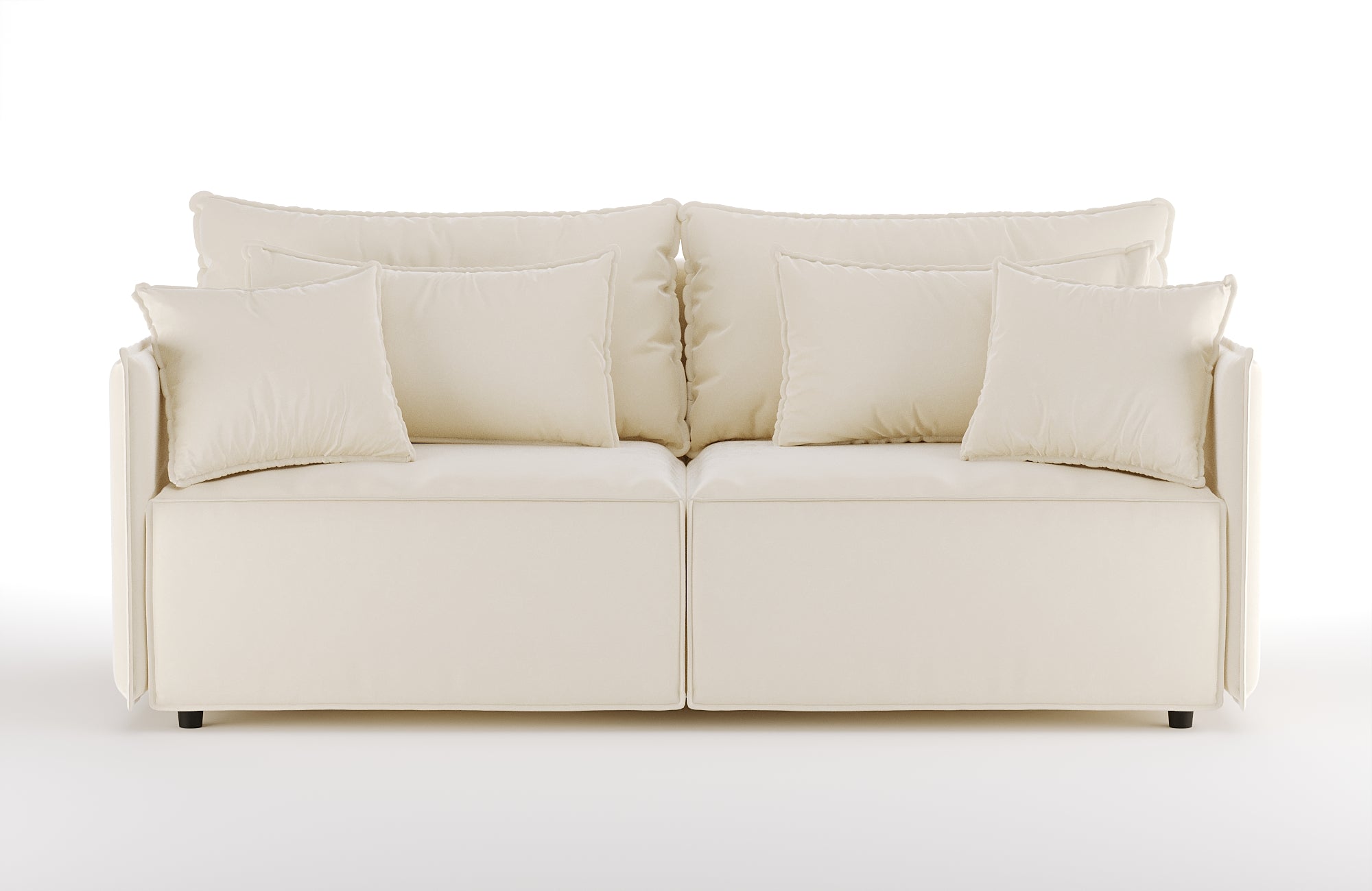 Sofa aus Samt mit Schlaf-Funktion FABIEN beige