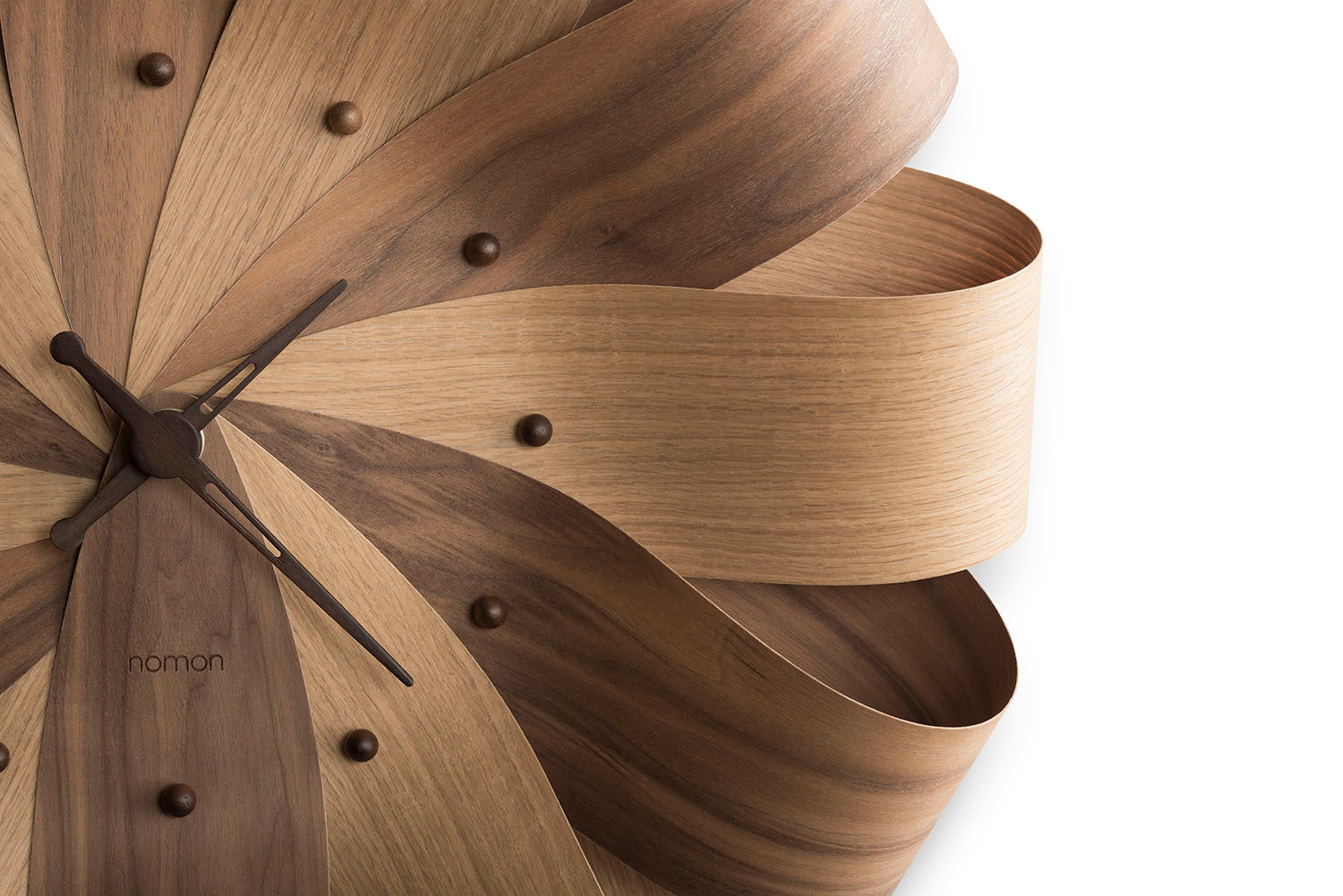 Zegar ścienny BRISA drewno orzechowe z drewnem dębowym