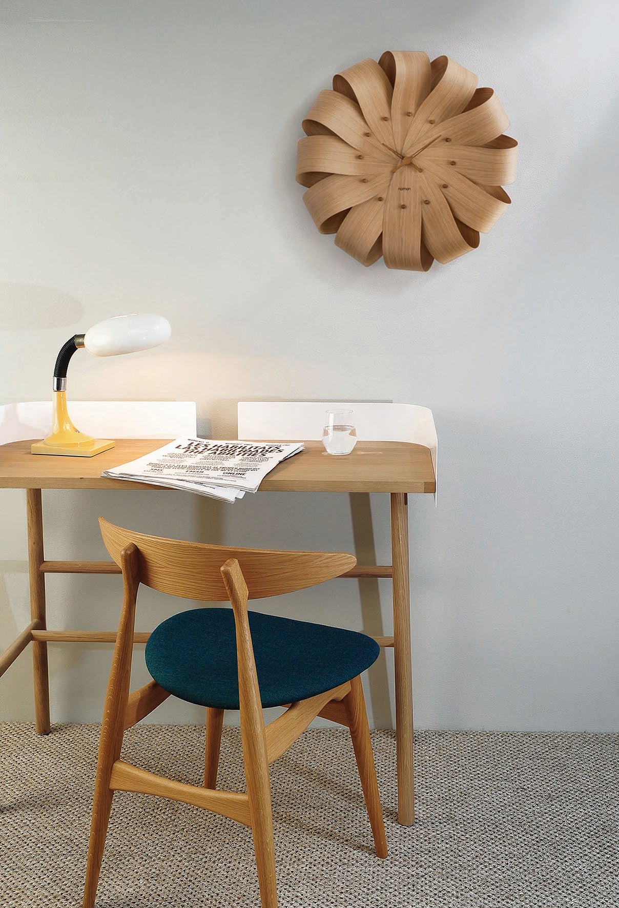 BRISA wall clock oak wood