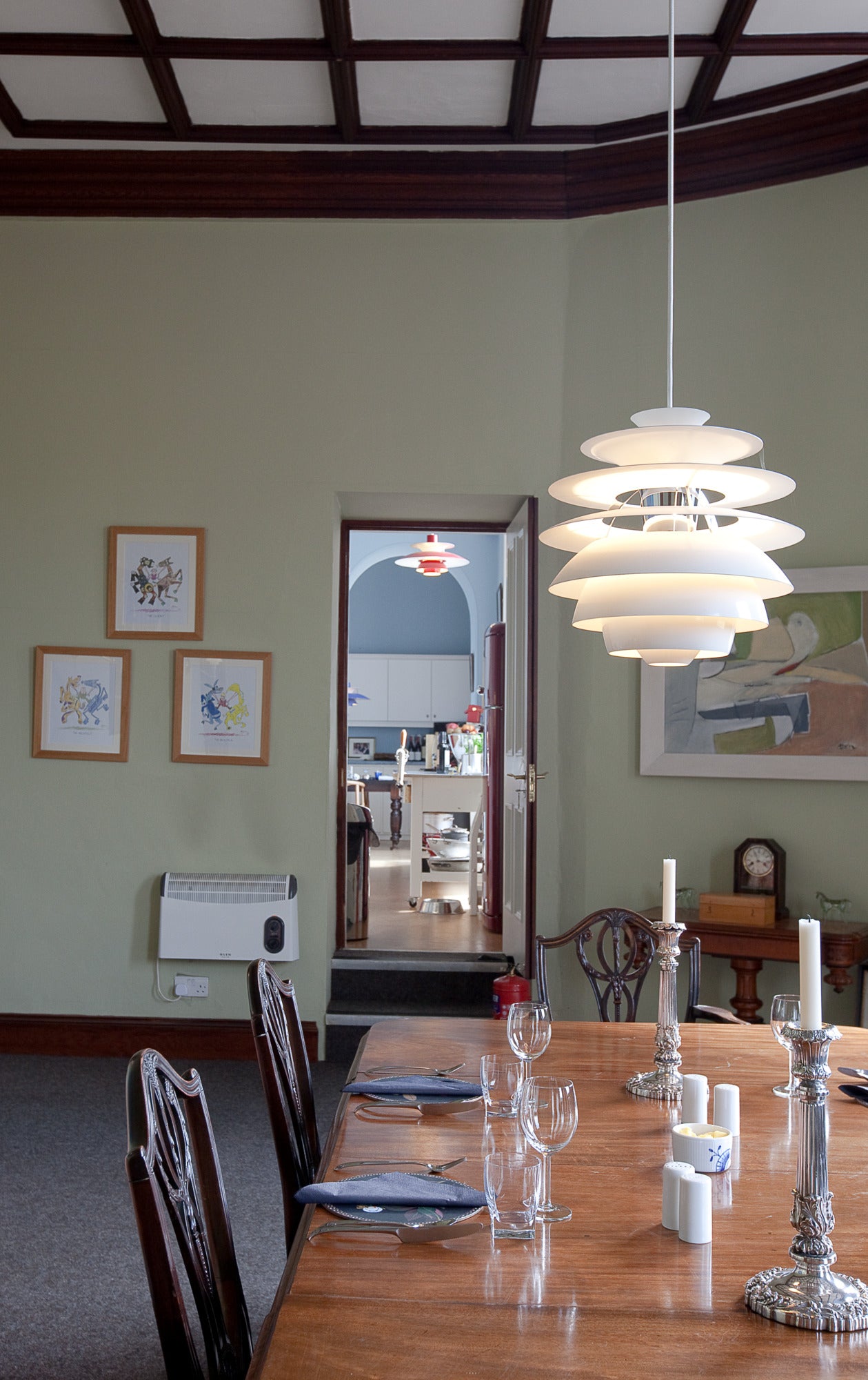 Pendant lamp PH SNOWBALL white with chrome finish