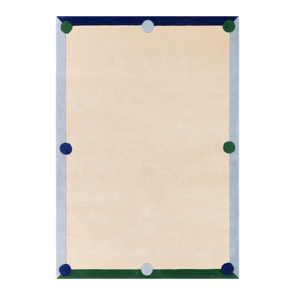 Teppich BERLIN beige mit Blau und Grün
