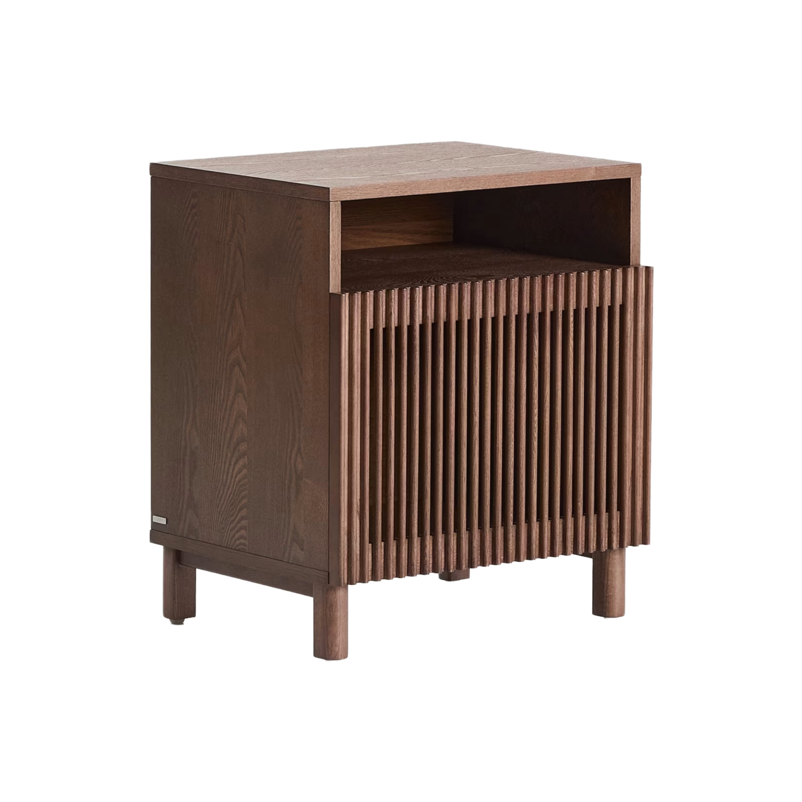 BEYLA Nightstand Dark Brown Ash Wood