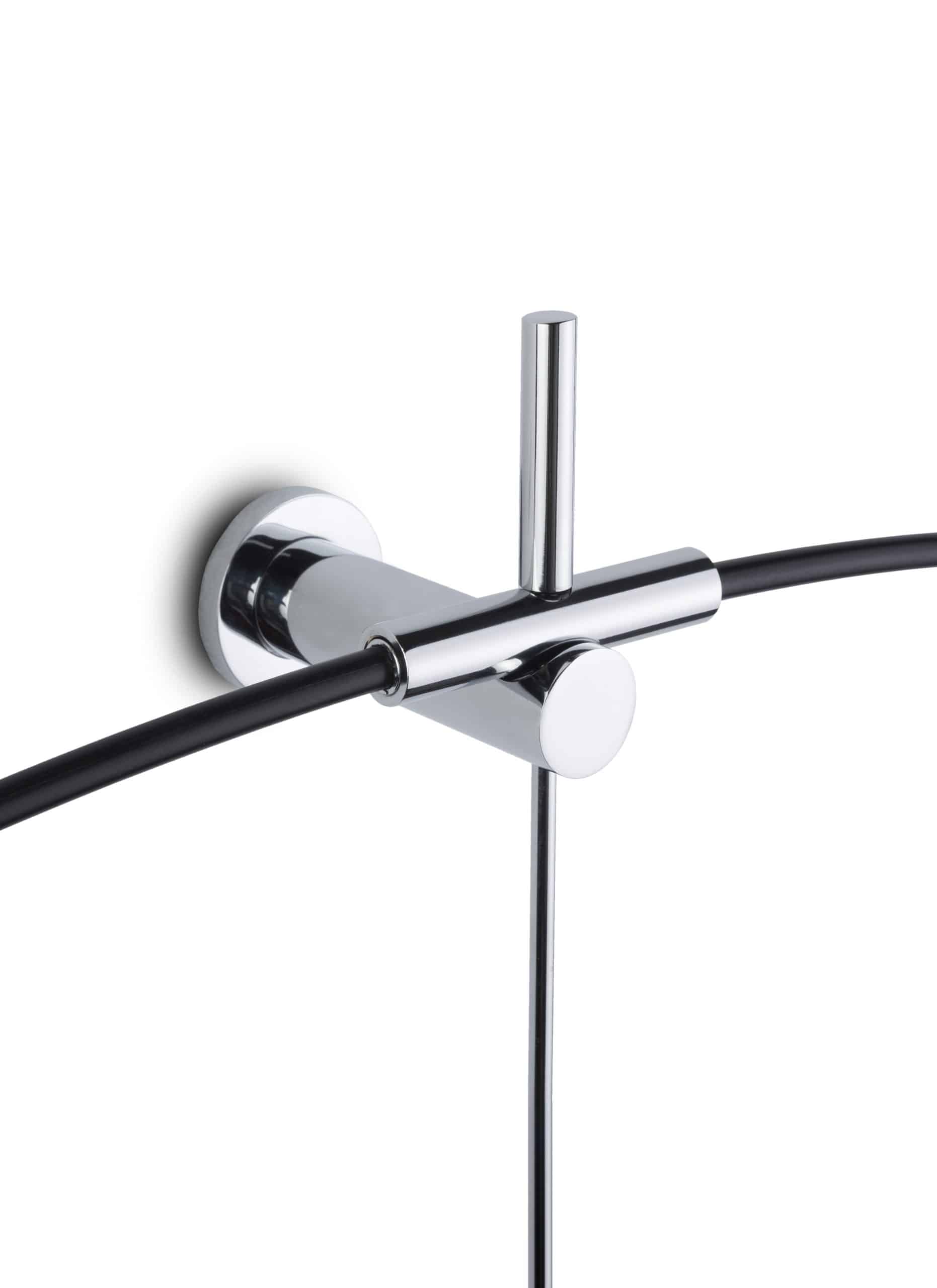 Zegar ścienny BILBAO czarne drewno orzechowe z czarnym i chromem