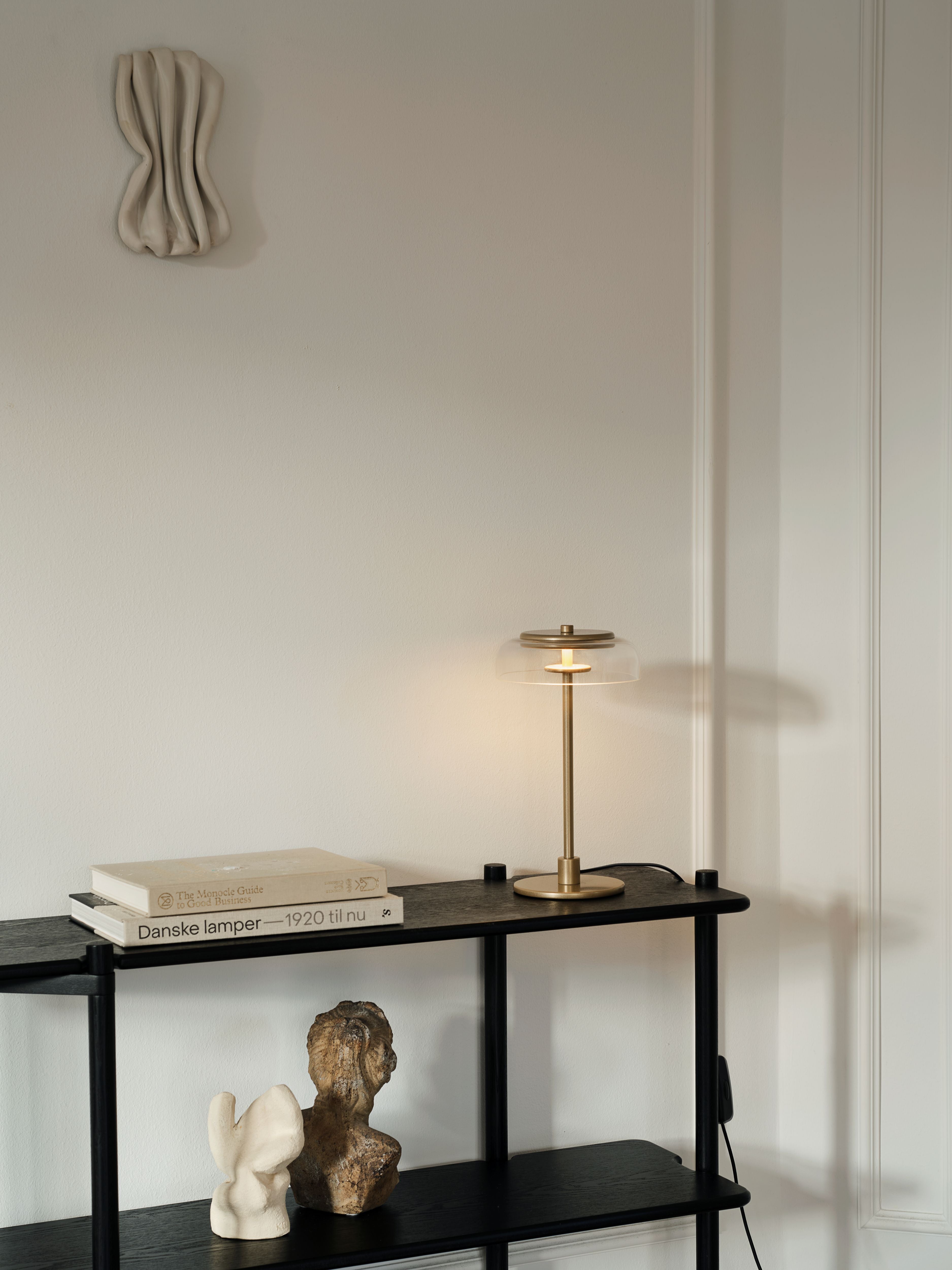 Lampa stołowa BLOSSI złoty z transparentnym szkłem
