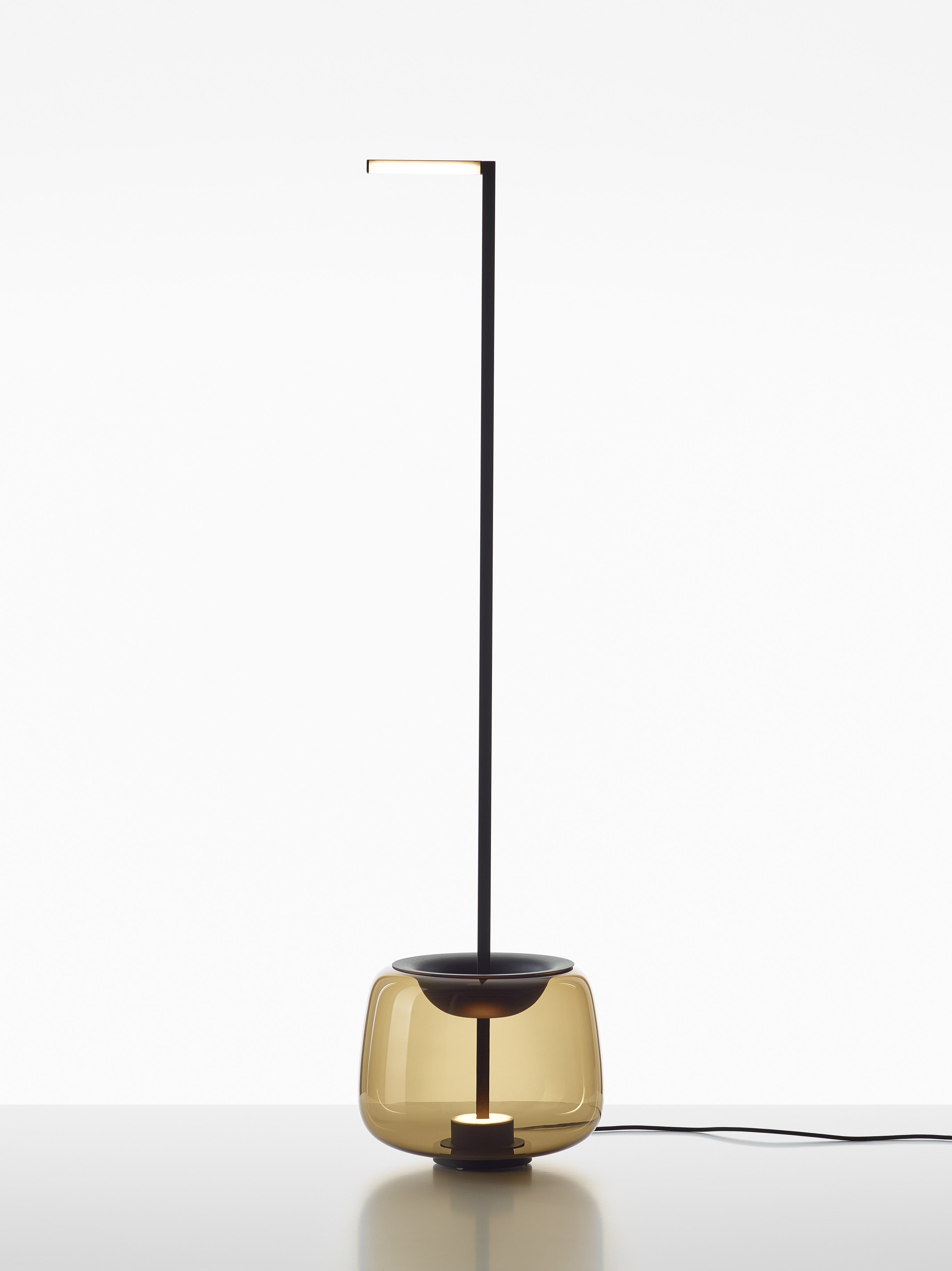 Doppel -Shiny -Glas -Stehlampe