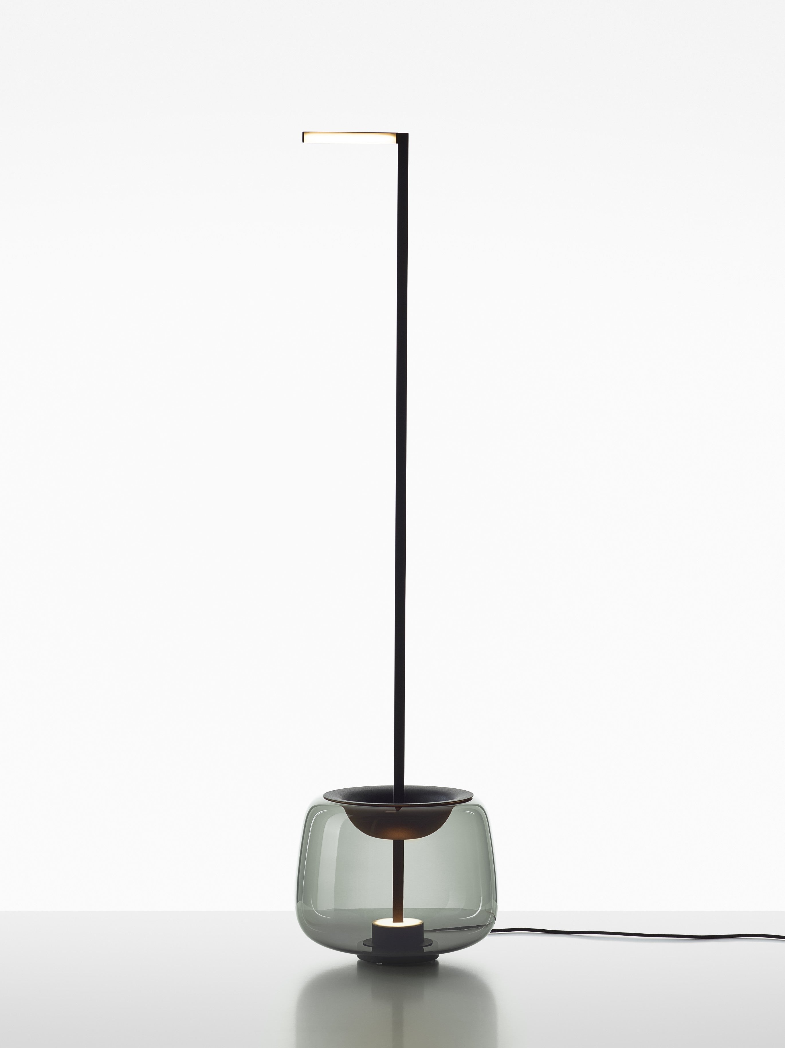 Doppel -Shiny -Glas -Stehlampe