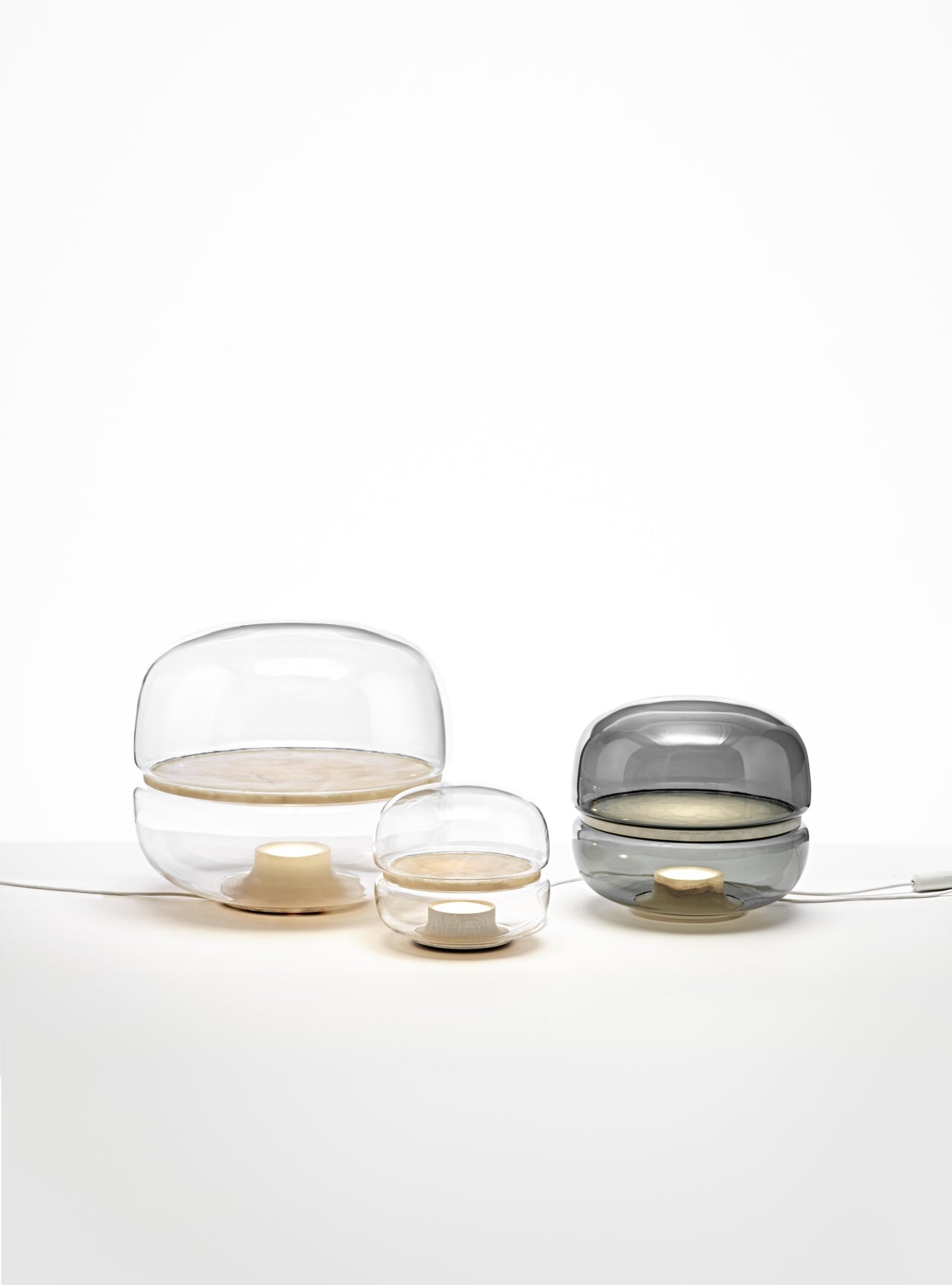 Lampa stołowa MACARON MINI dmuchane szkło z onyksem