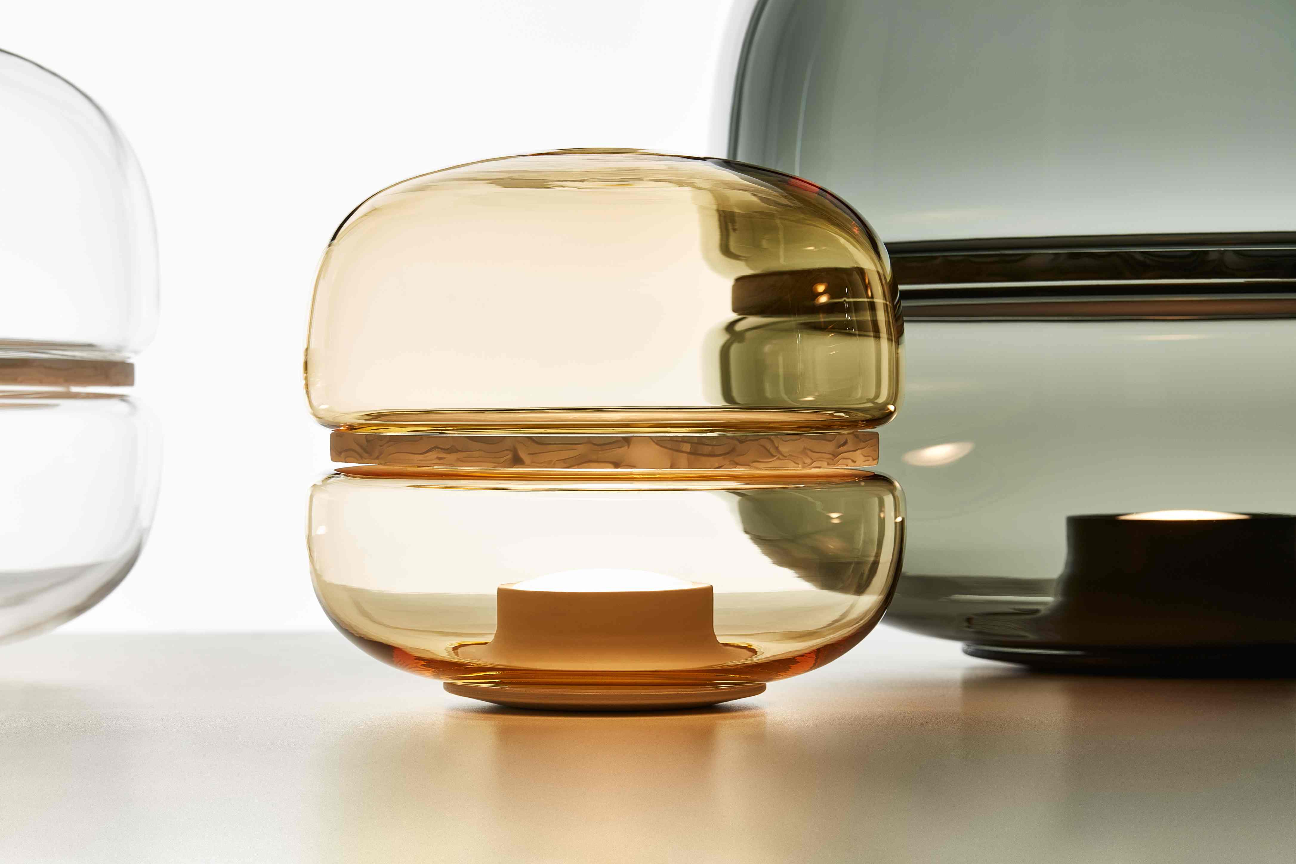 Lampa stołowa MACARON MINI dmuchane szkło z onyksem