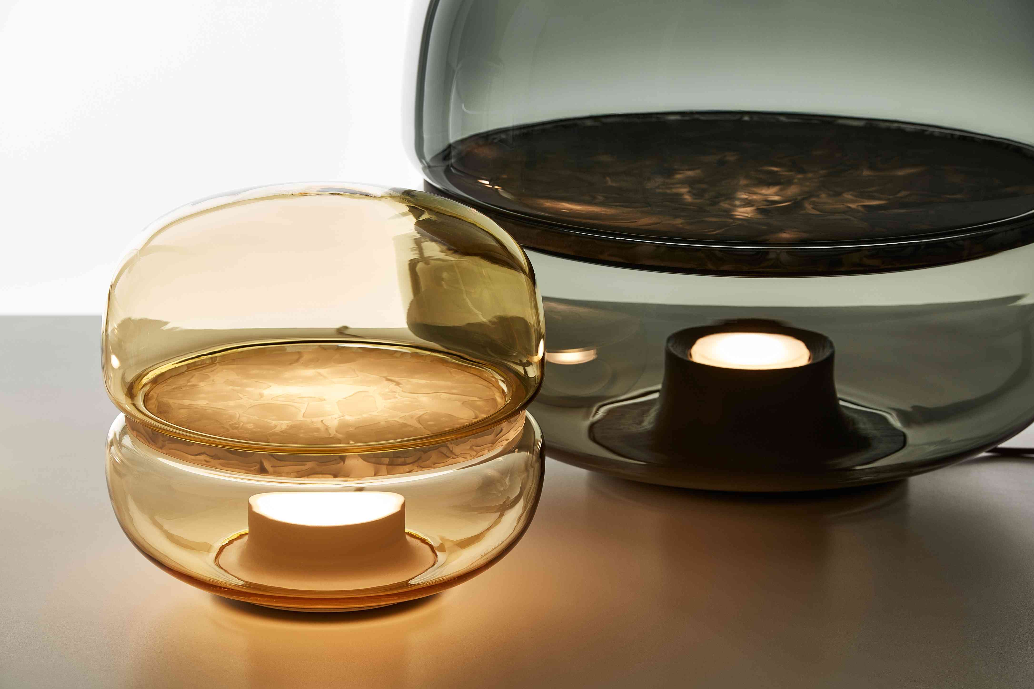 Lampa stołowa MACARON MINI dmuchane szkło z onyksem