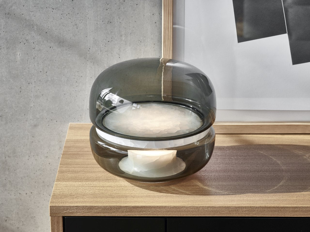 Lampa stołowa MACARON MINI dmuchane szkło z onyksem