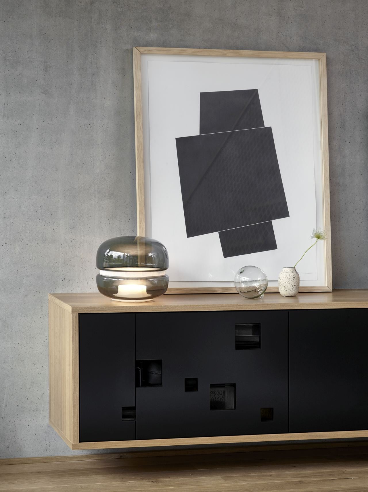 Lampa stołowa MACARON MINI dmuchane szkło z onyksem