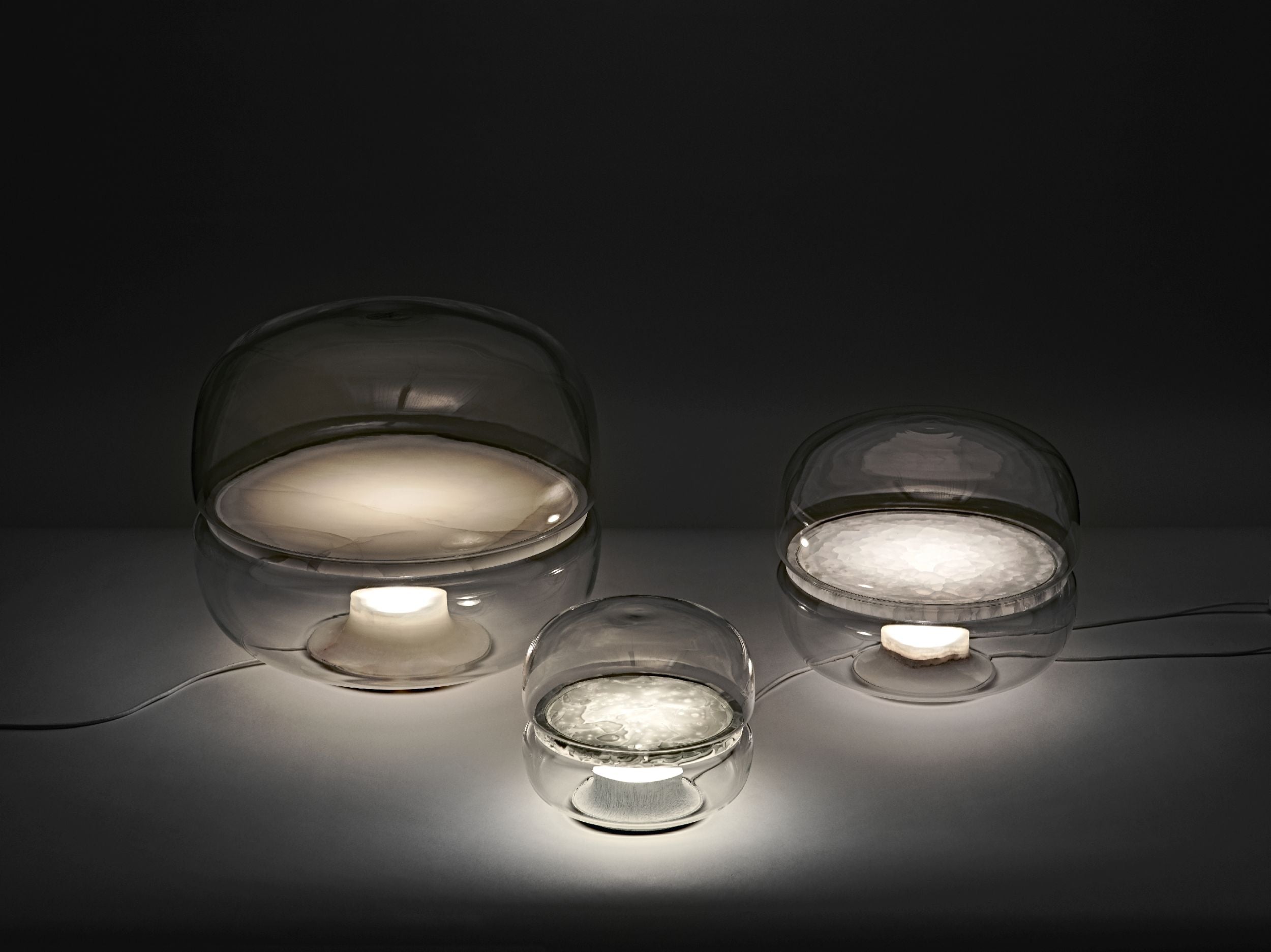 Lampa stołowa MACARON MINI dmuchane szkło z onyksem