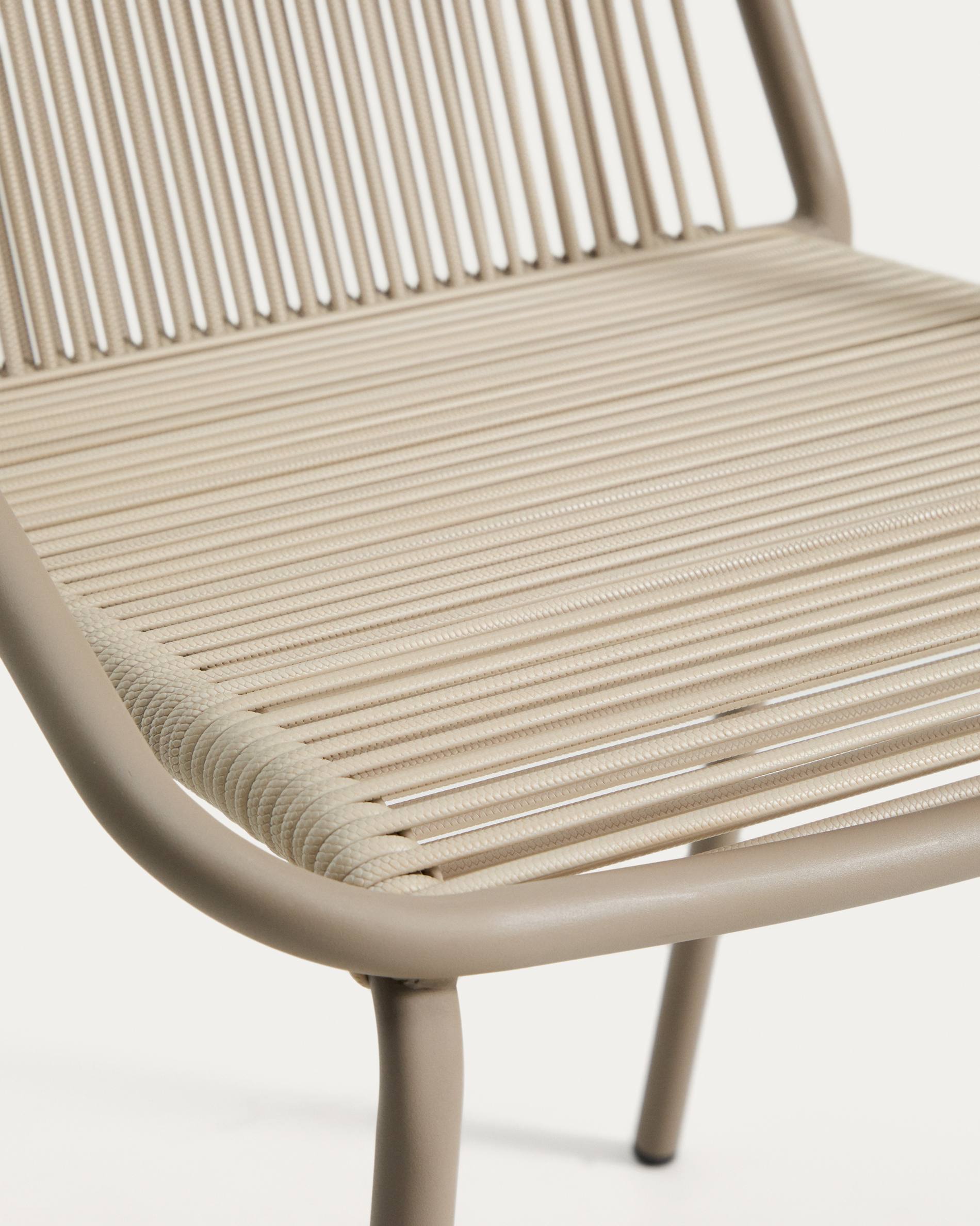 Krzesło ogrodowe ZIVIA ecru z taupe podstawą