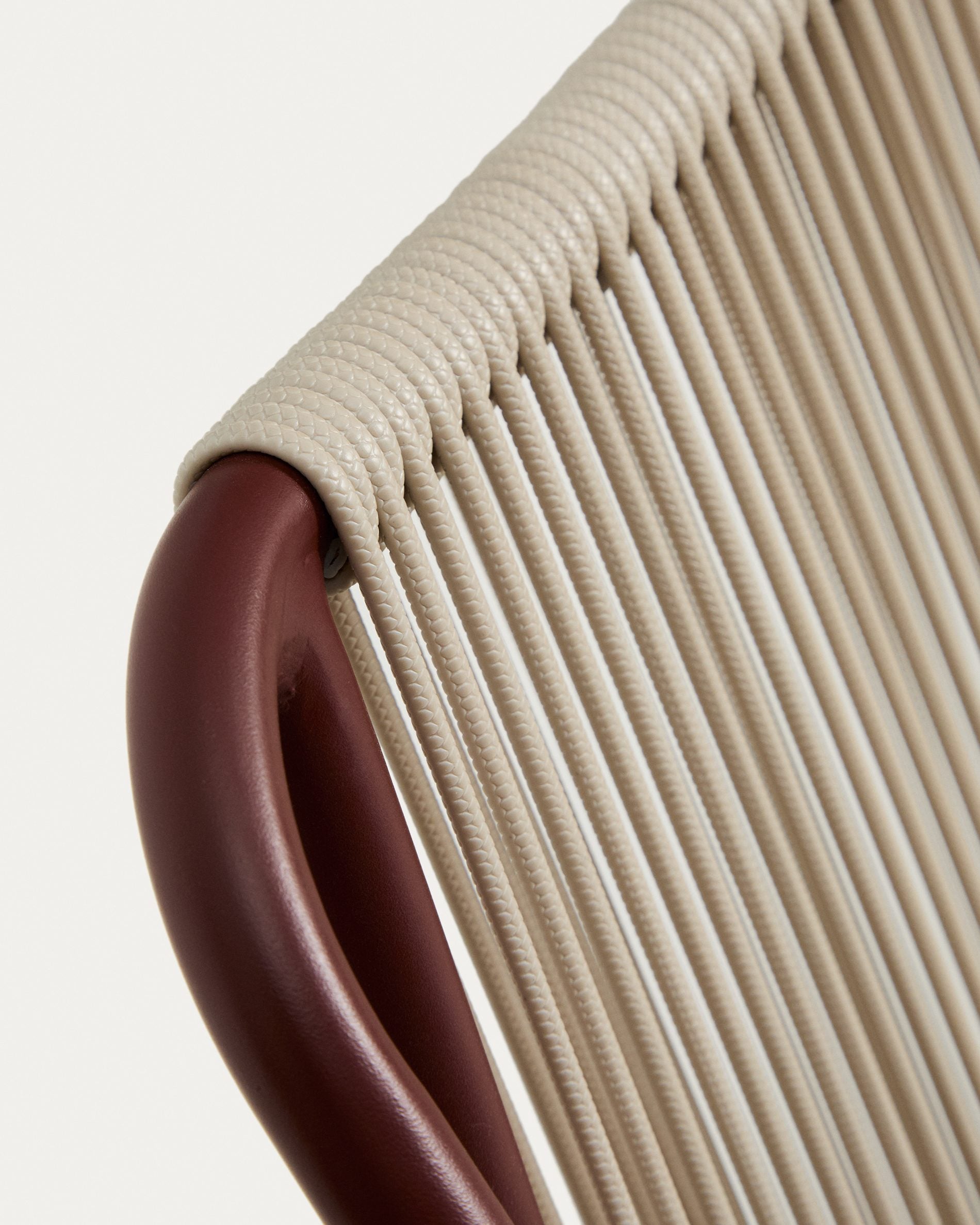 ZIVIA Ecru Garden Chair with Burgundy Base