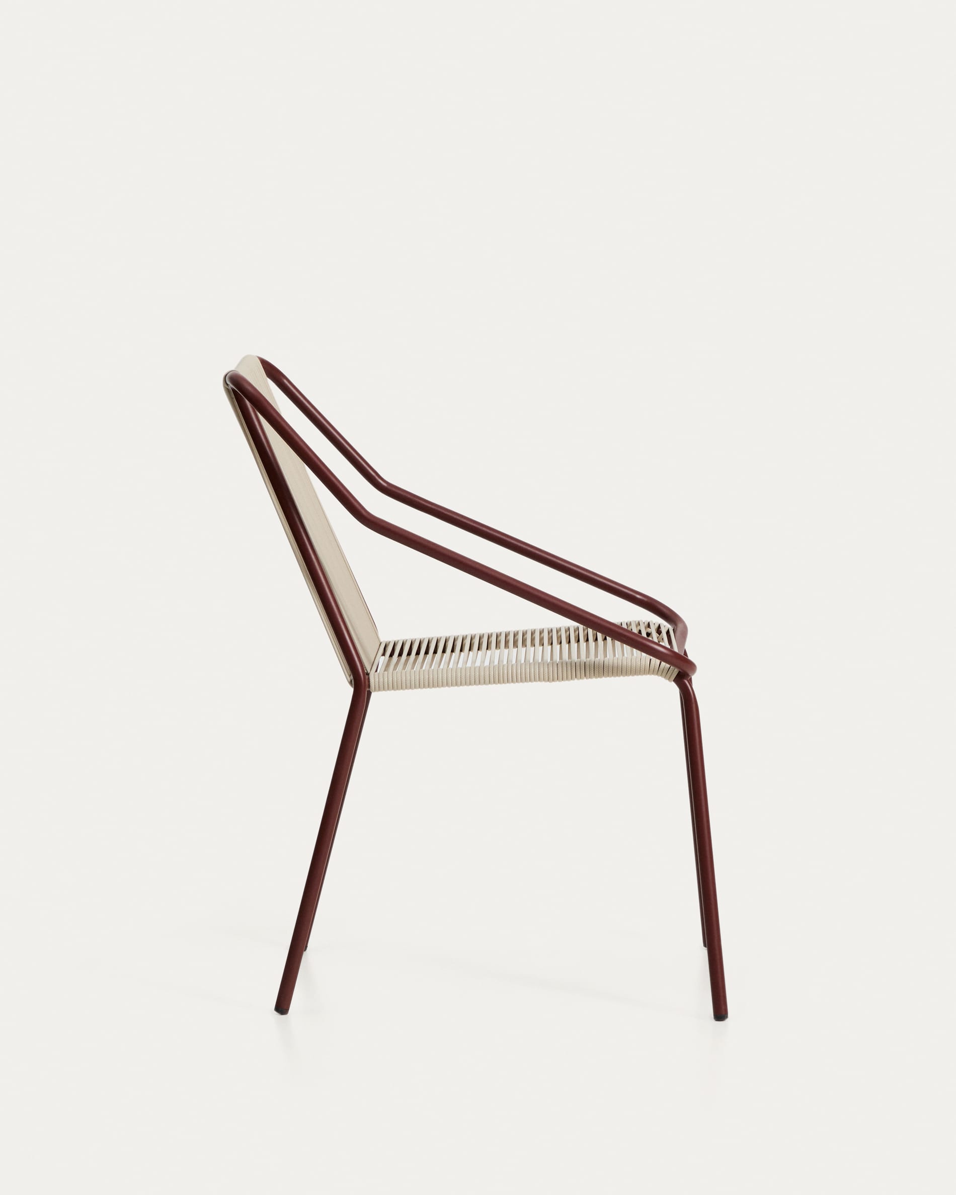 ZIVIA Ecru Garden Chair with Burgundy Base