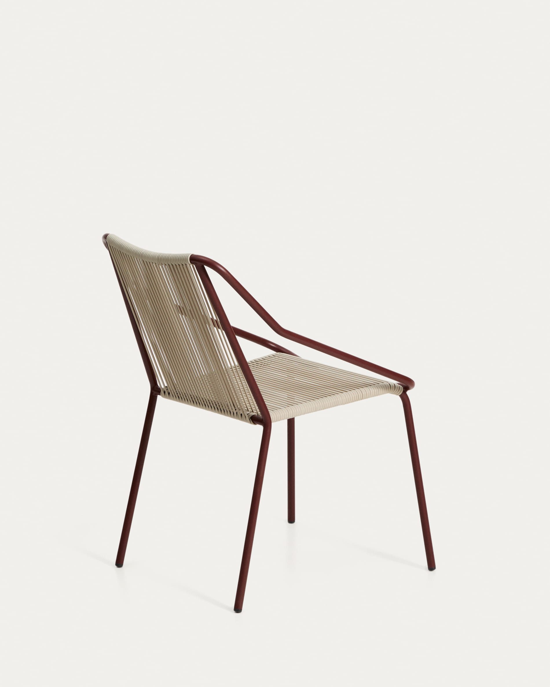 ZIVIA Ecru Garden Chair with Burgundy Base