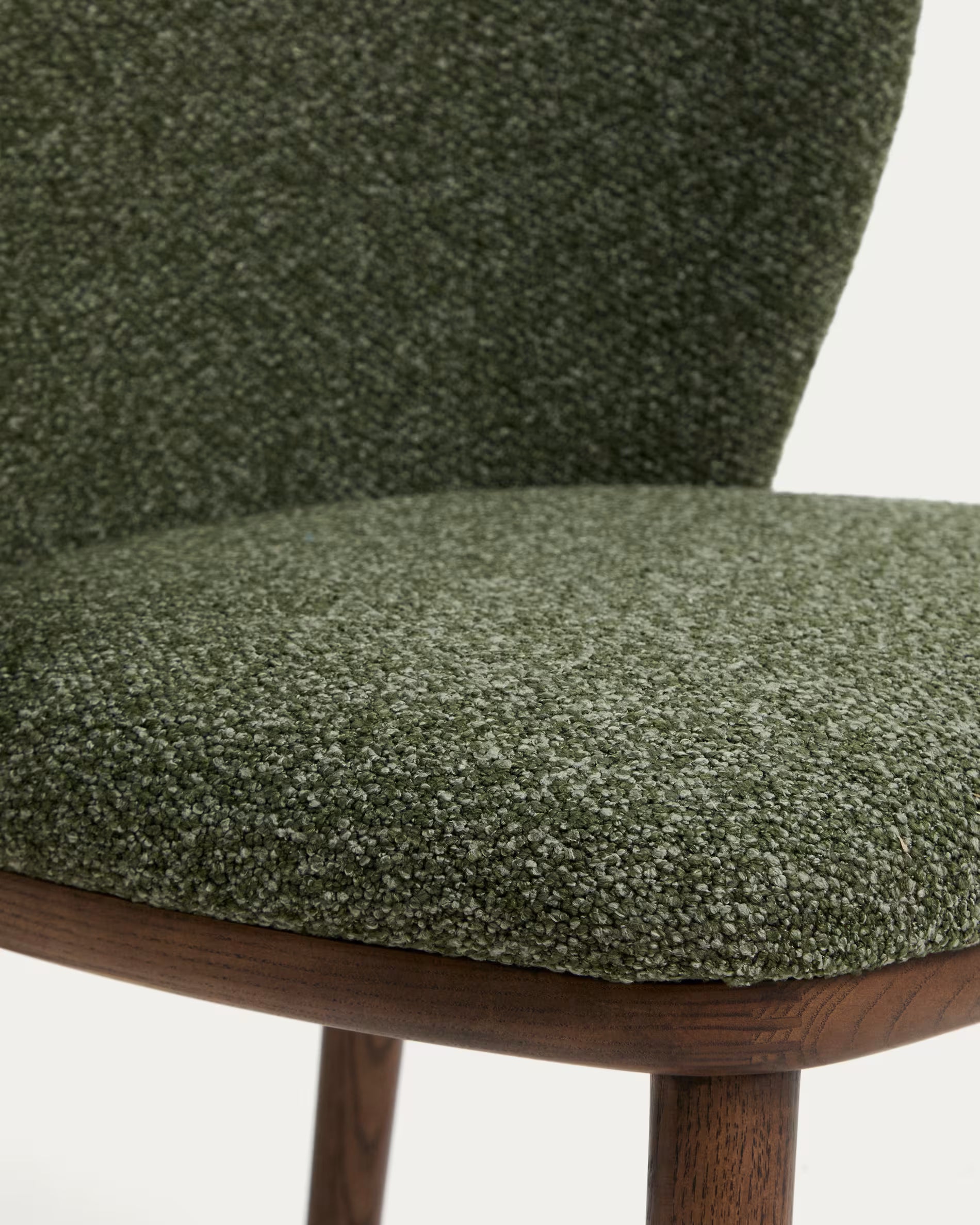 Ciselia Chair in Dark Green Chenille with Dark Ash Base