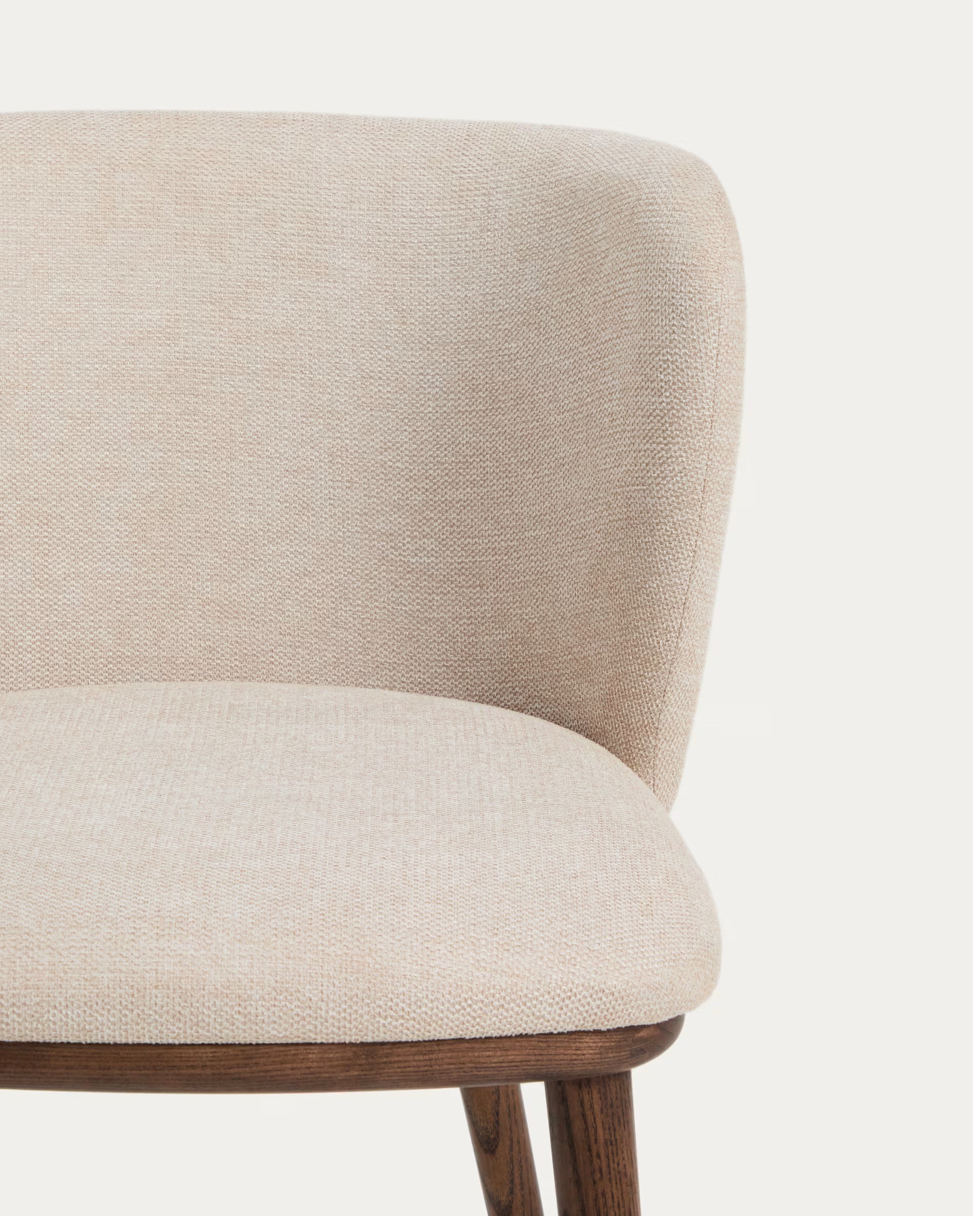 Ciselia Chair in Beige Chenille with Dark Ash Base