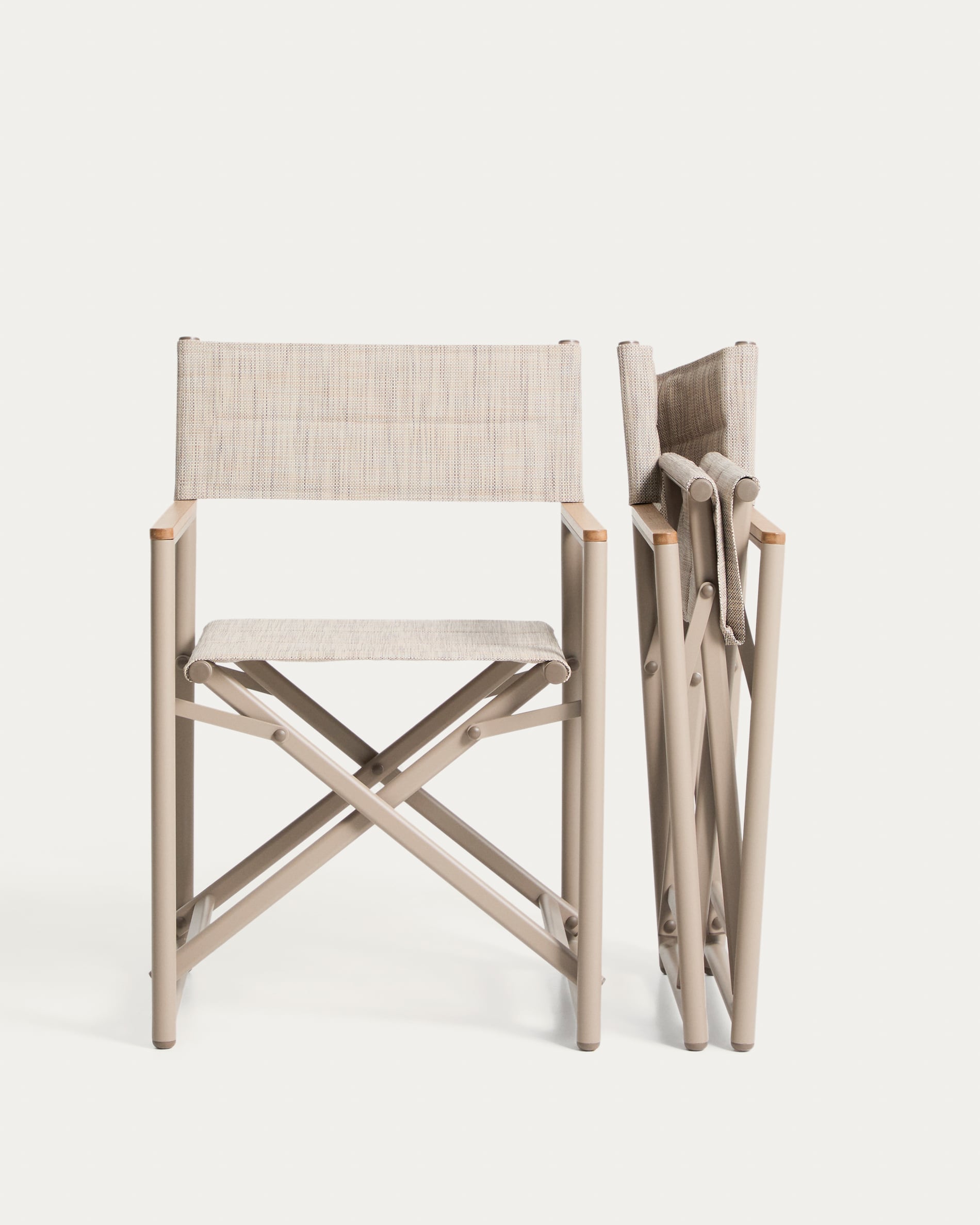 TISNO taupe folding garden chair
