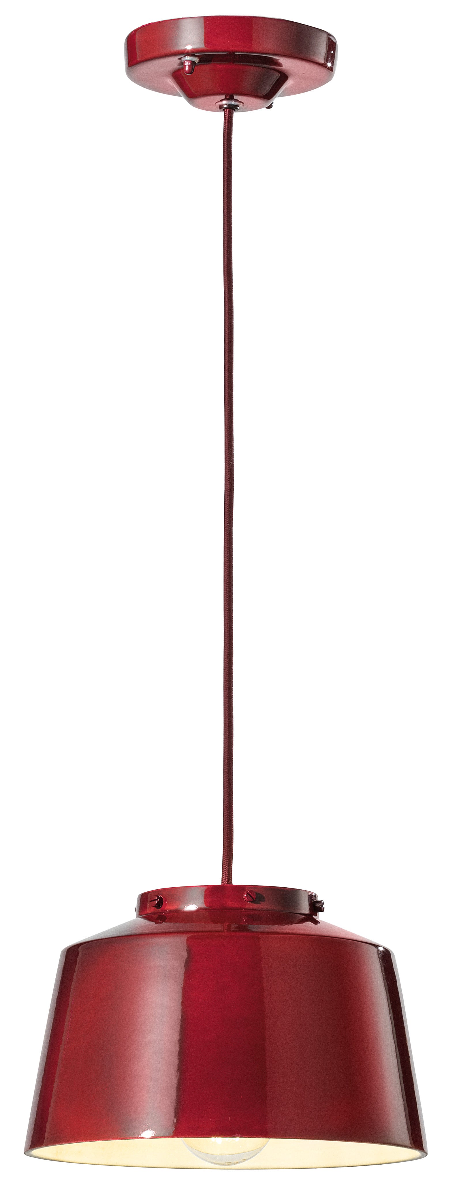 Lampa wisząca ceramiczna 50's czerwony