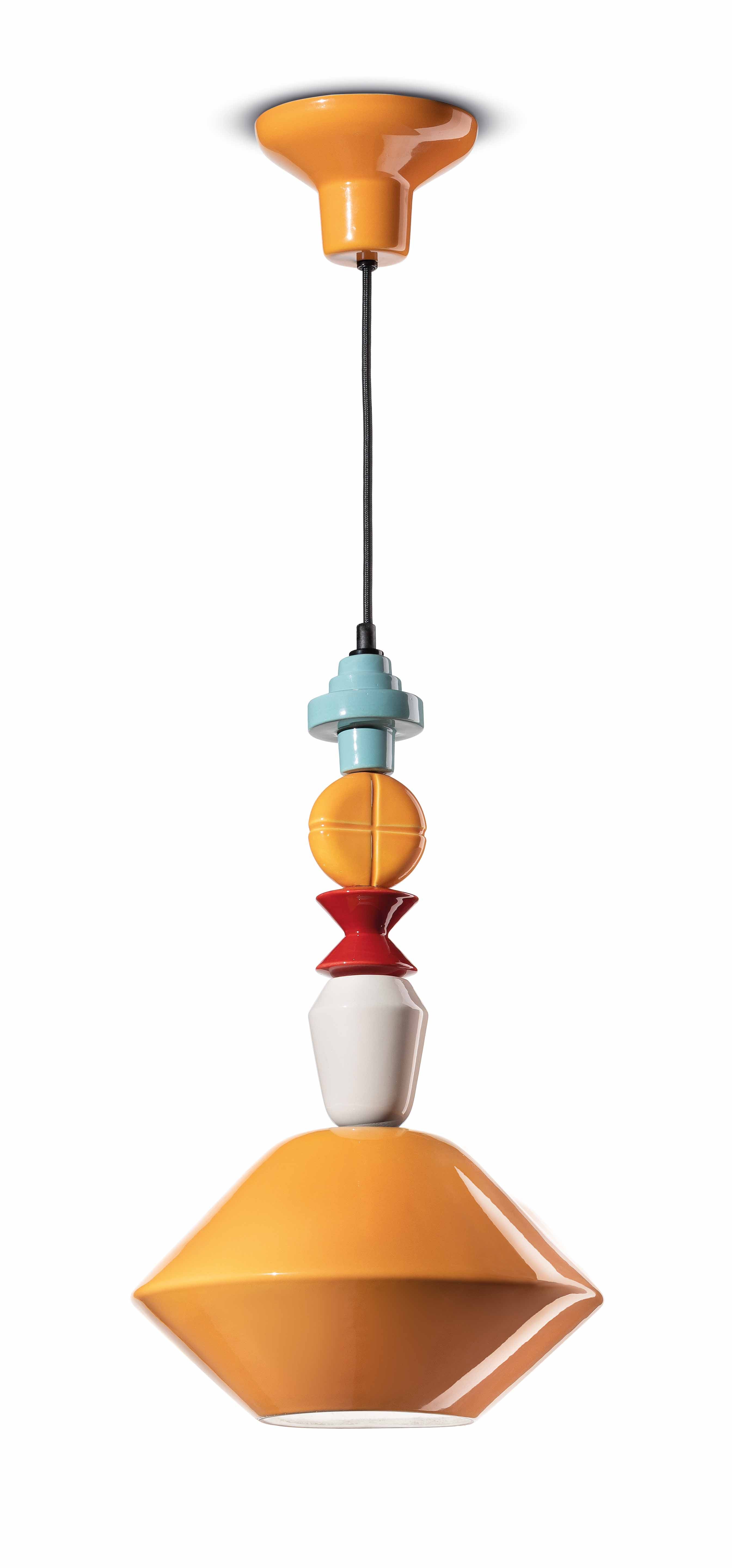 Lampa wisząca ceramiczna LARIAT żółty