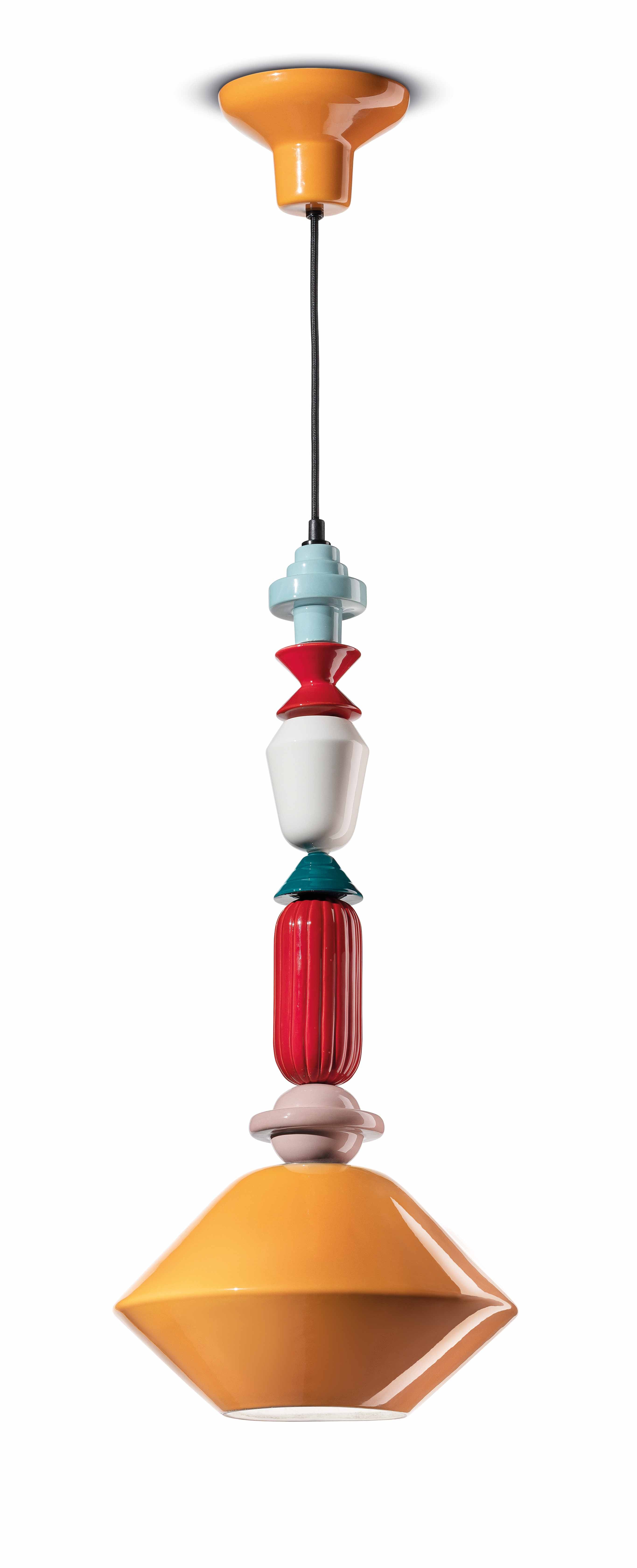 Lampa wisząca ceramiczna LARIAT żółty