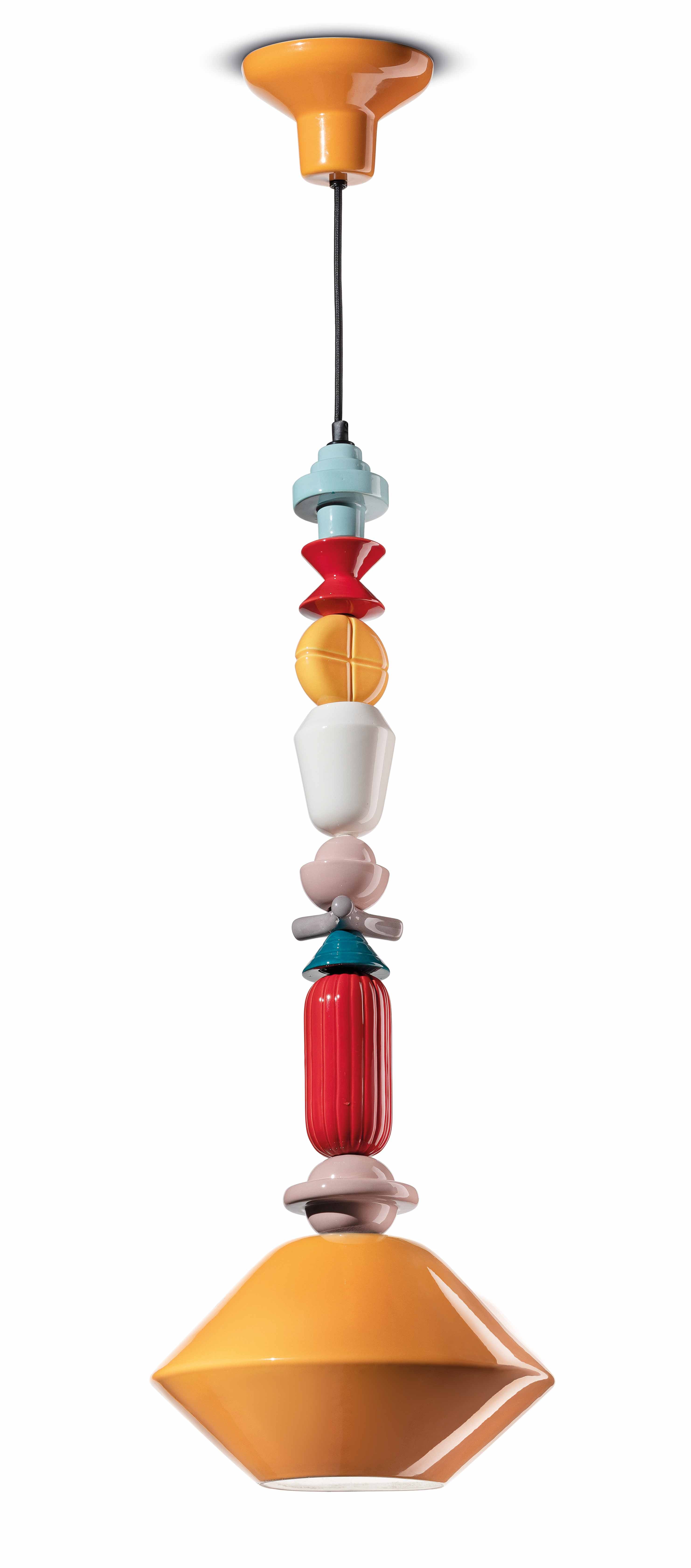 Lampa wisząca ceramiczna LARIAT żółty